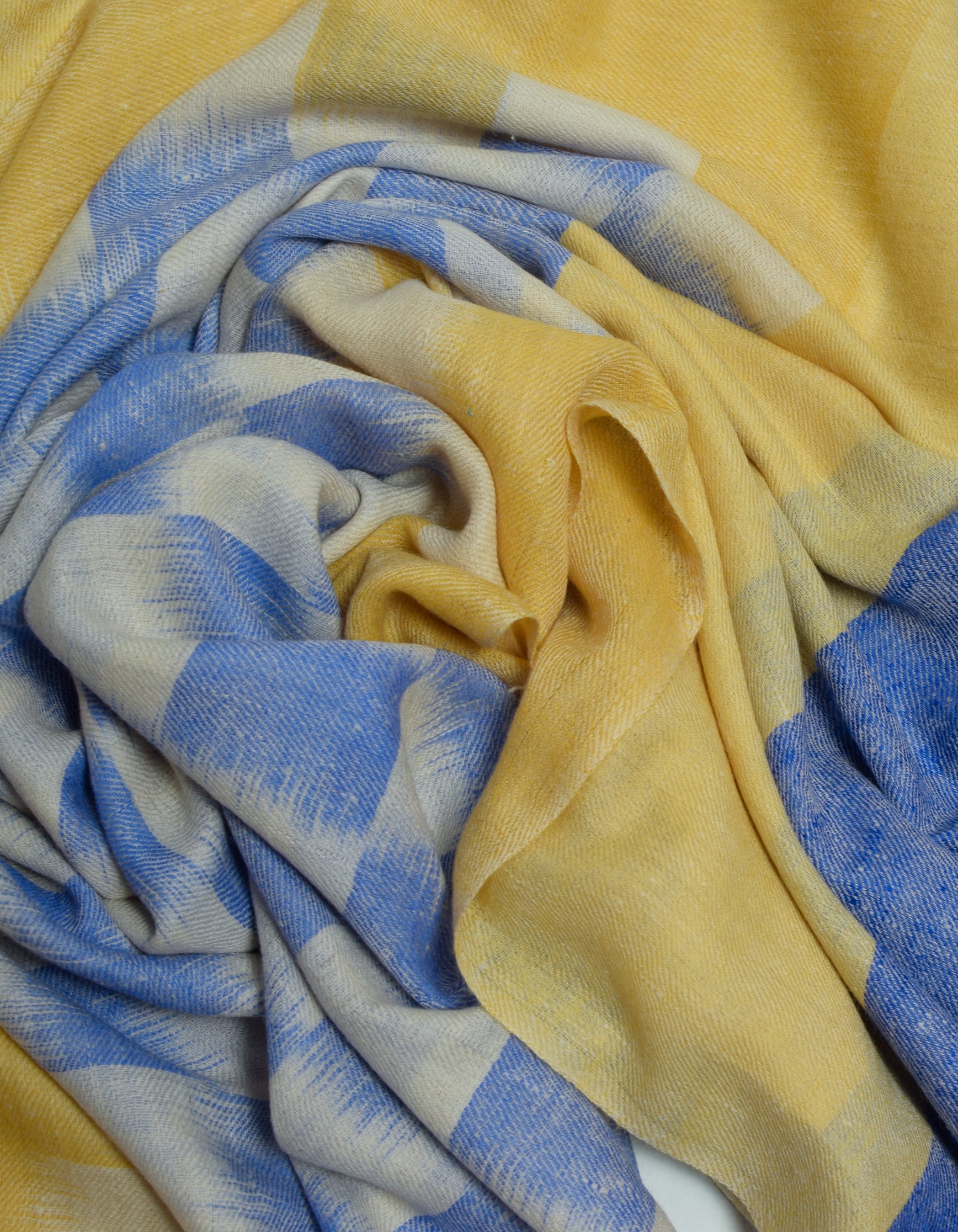 Handwoven Check Ikat Pattern Cashmere Pashmina Stole - Kashmir Box