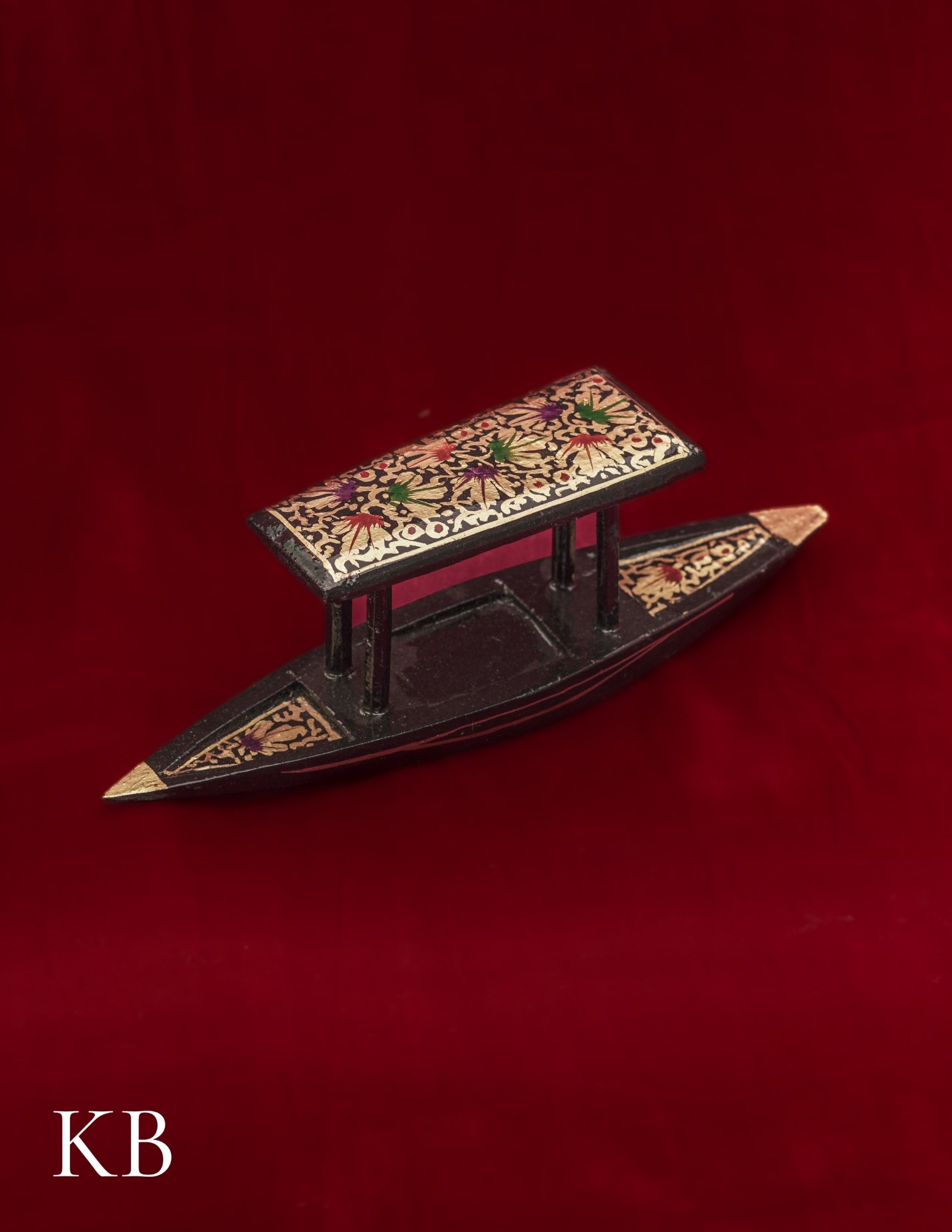 Kashmiri Papier Mâché Shikara – Hand-Painted (8.5 Inch) | Artisan-Made | Handcrafted Heritage - Kashmir Box