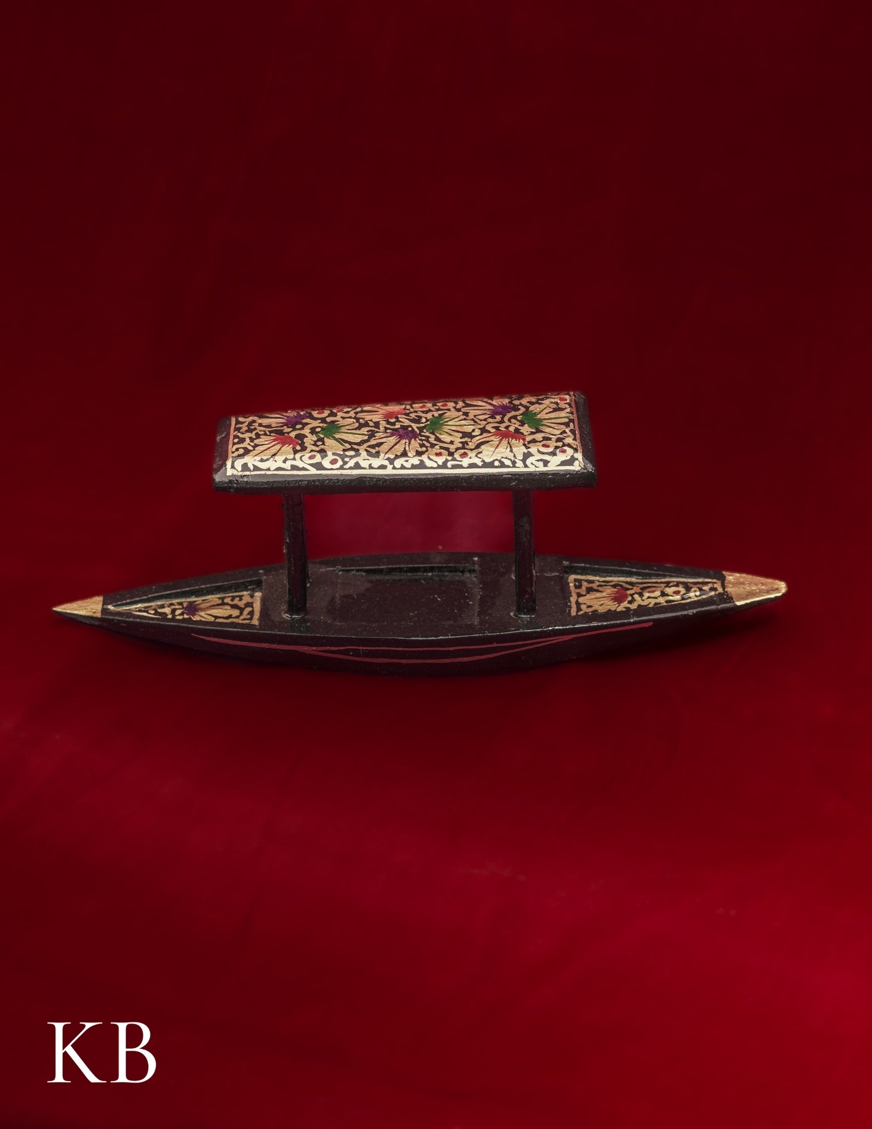 Kashmiri Papier Mâché Shikara – Hand-Painted (8.5 Inch) | Artisan-Made | Handcrafted Heritage - Kashmir Box