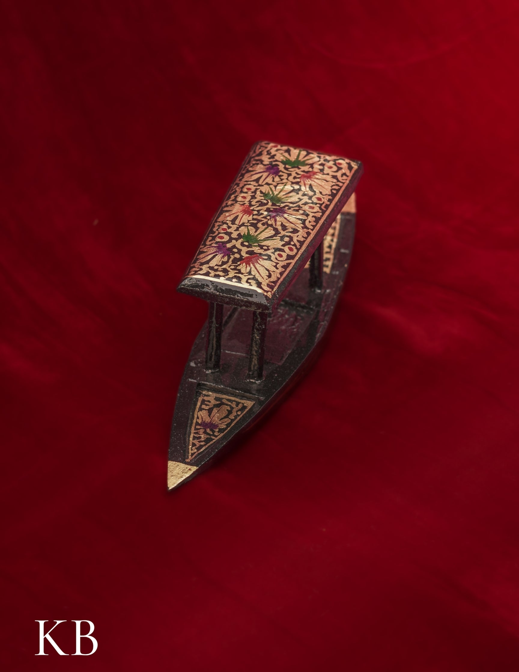 Kashmiri Papier Mâché Shikara – Hand-Painted (8.5 Inch) | Artisan-Made | Handcrafted Heritage - Kashmir Box