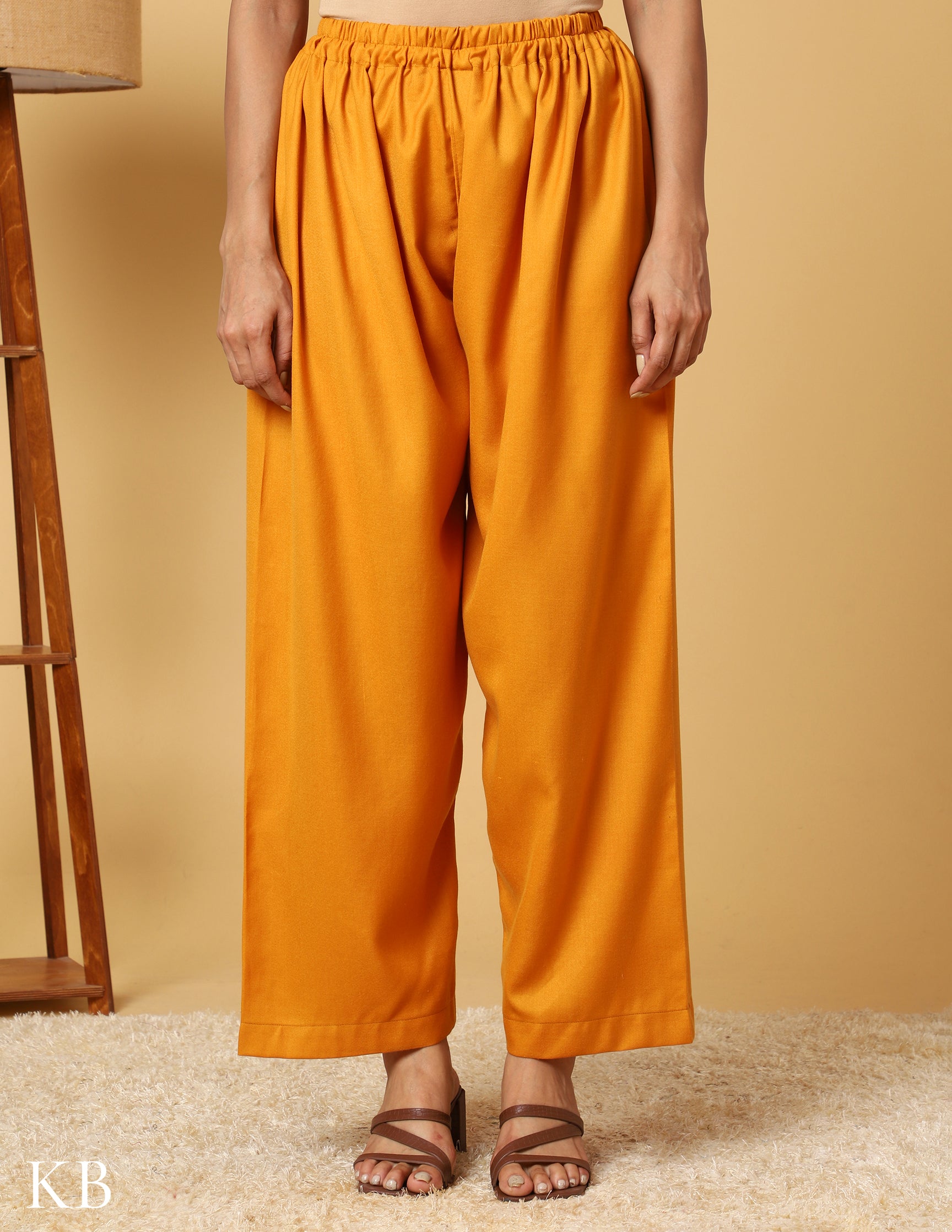 Mustard Marigold Sozni Embroidered Woolen Suit - Kashmir Box