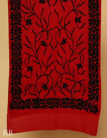 Savvy Red Towel Stole - Kashmir Box