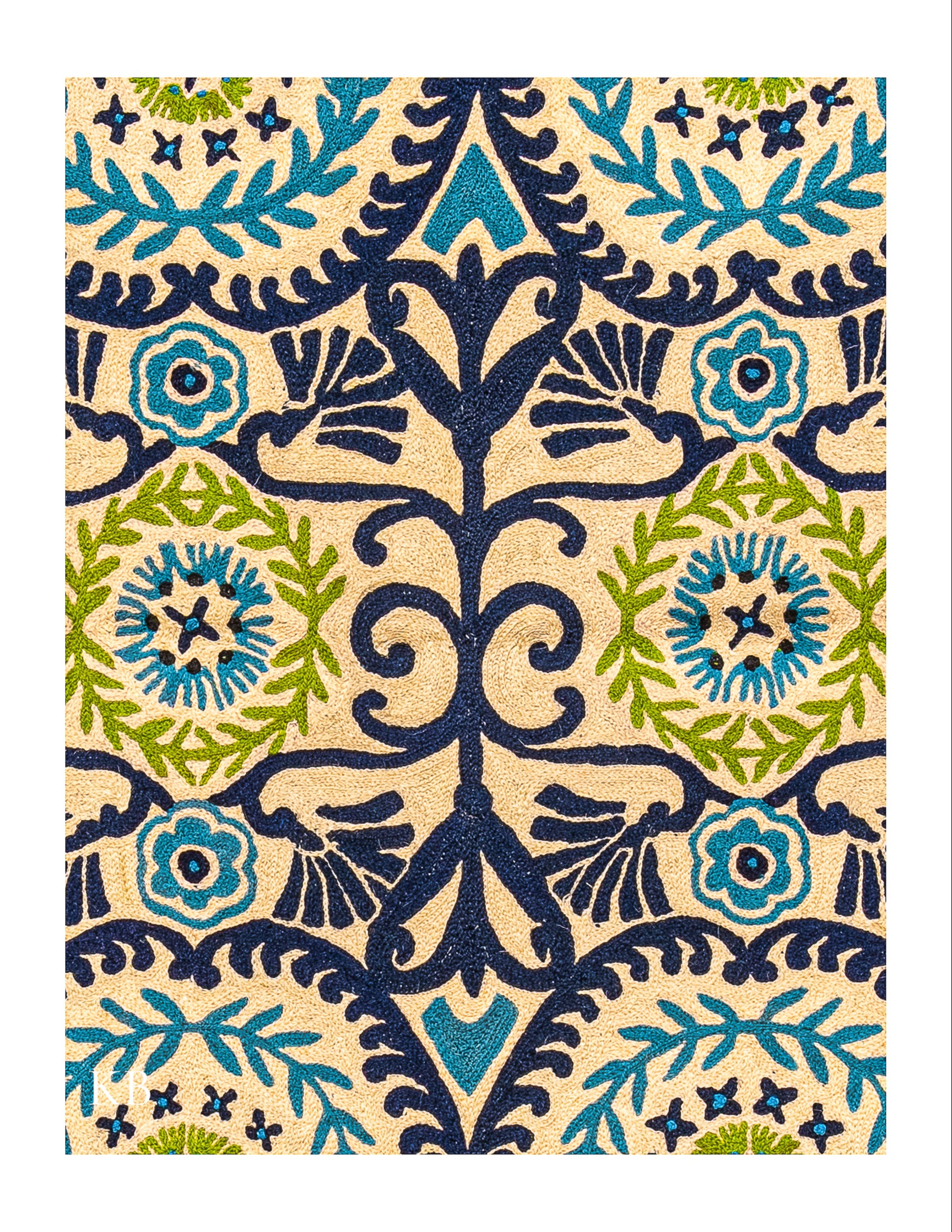 Diwan-e-Khas Kashmiri Circle of Handmade Bloom Rug - Kashmir Box