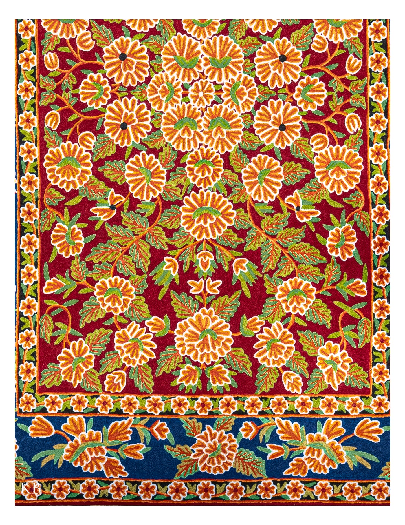 Diwan-e-Khas Fresh Bloom Kashmiri Rug - Kashmir Box