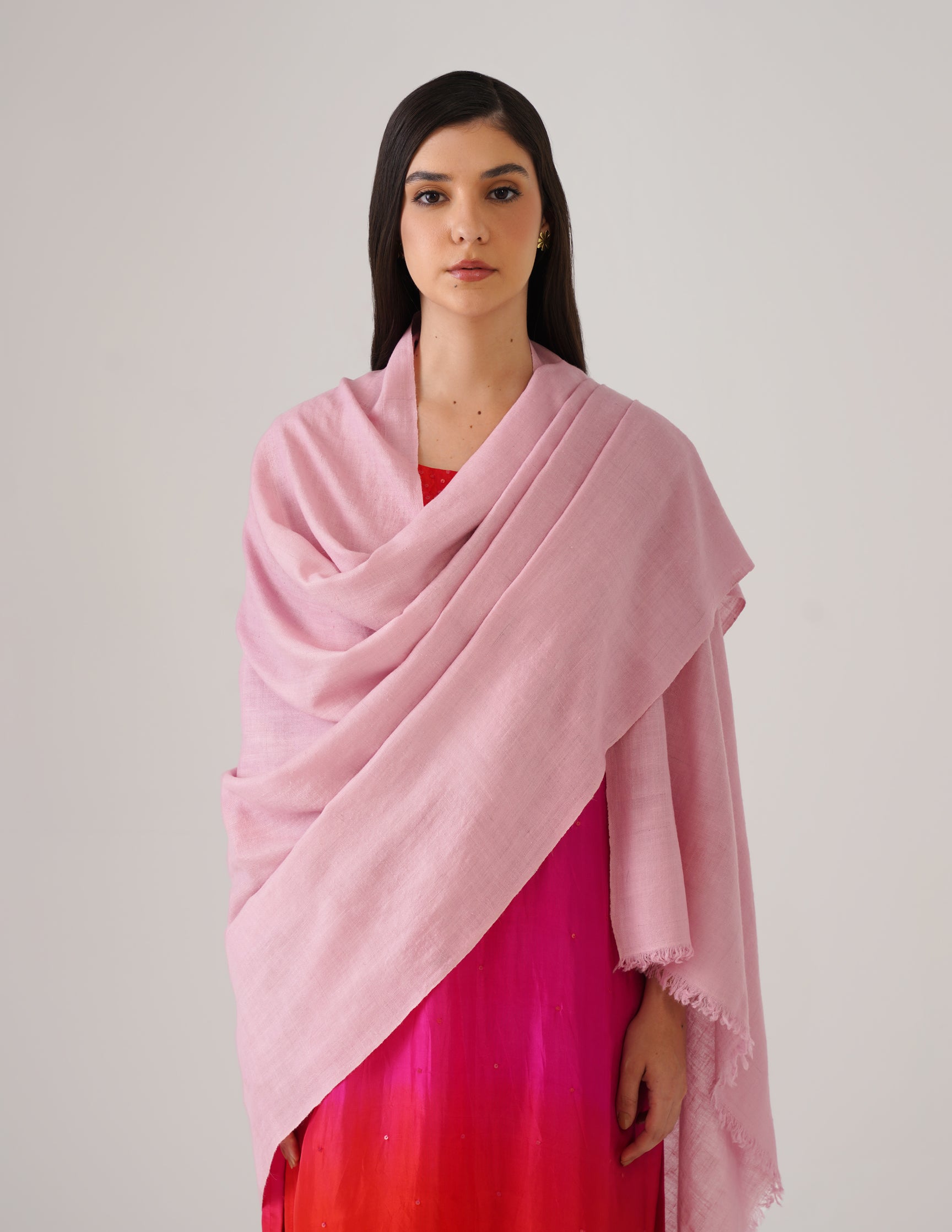 Kashmiri Handwoven Solid Cashmere Pashmina Shawl – Orchid Pink | Handwoven Heritage - Kashmir Box