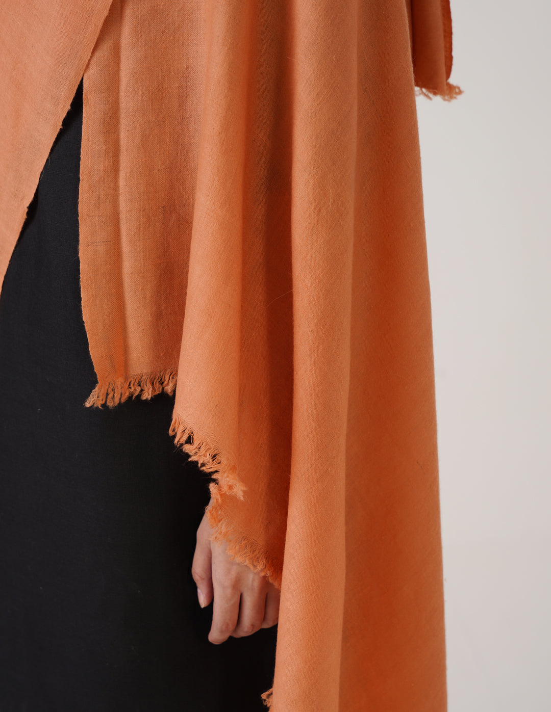 Kashmiri Handwoven Solid Cashmere Pashmina Shawl – Peach | Handwoven Heritage - Kashmir Box