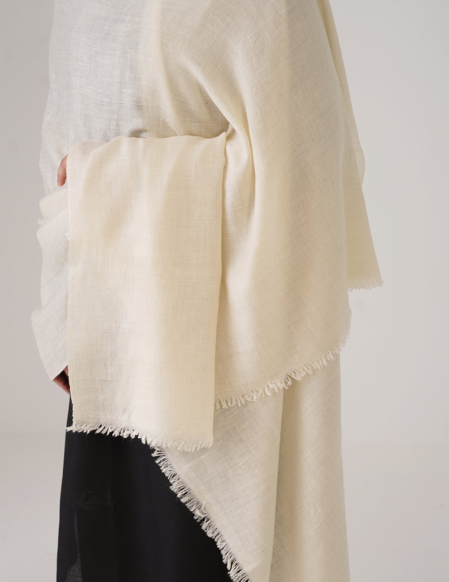 Kashmiri Handwoven Solid Cashmere Pashmina Shawl – Off White | Handwoven Heritage - Kashmir Box