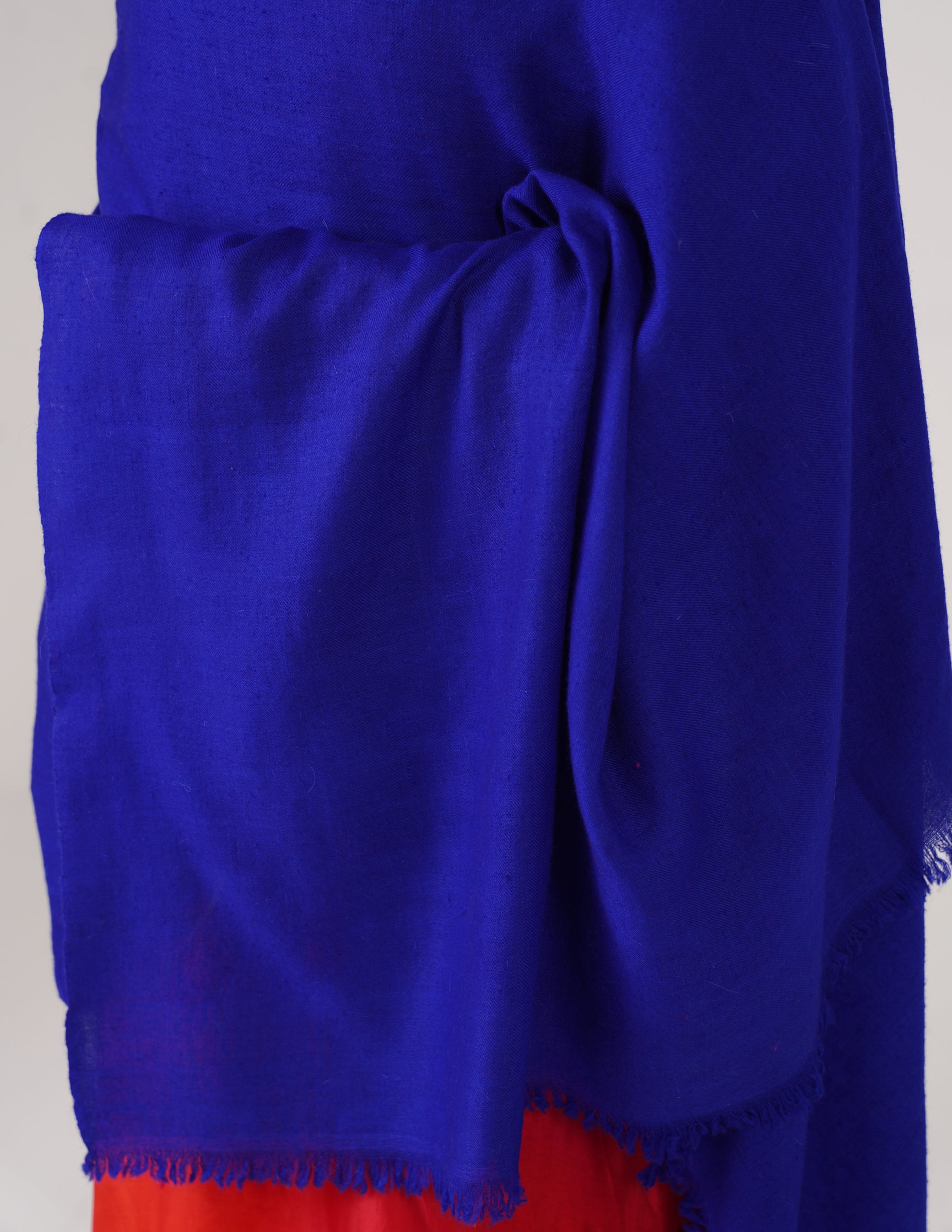 Kashmiri Handwoven Solid Cashmere Pashmina Shawl – Royal Blue | Handwoven Heritage - Kashmir Box