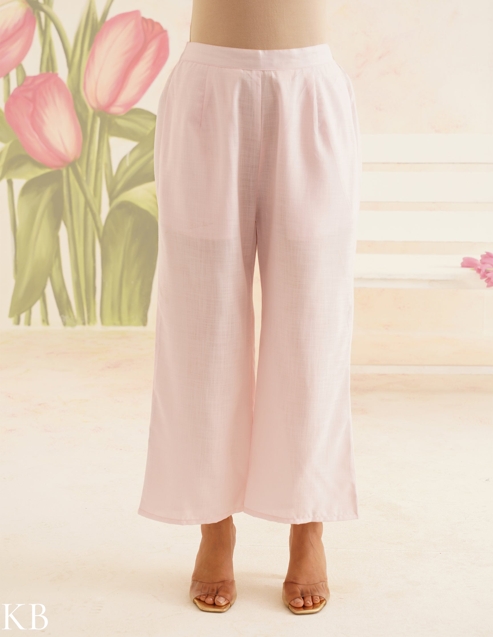 White Cotton Kurti with Pink and Blue Embroidery and Pink Pants | Bahaar Collection 2025 - Kashmir Box