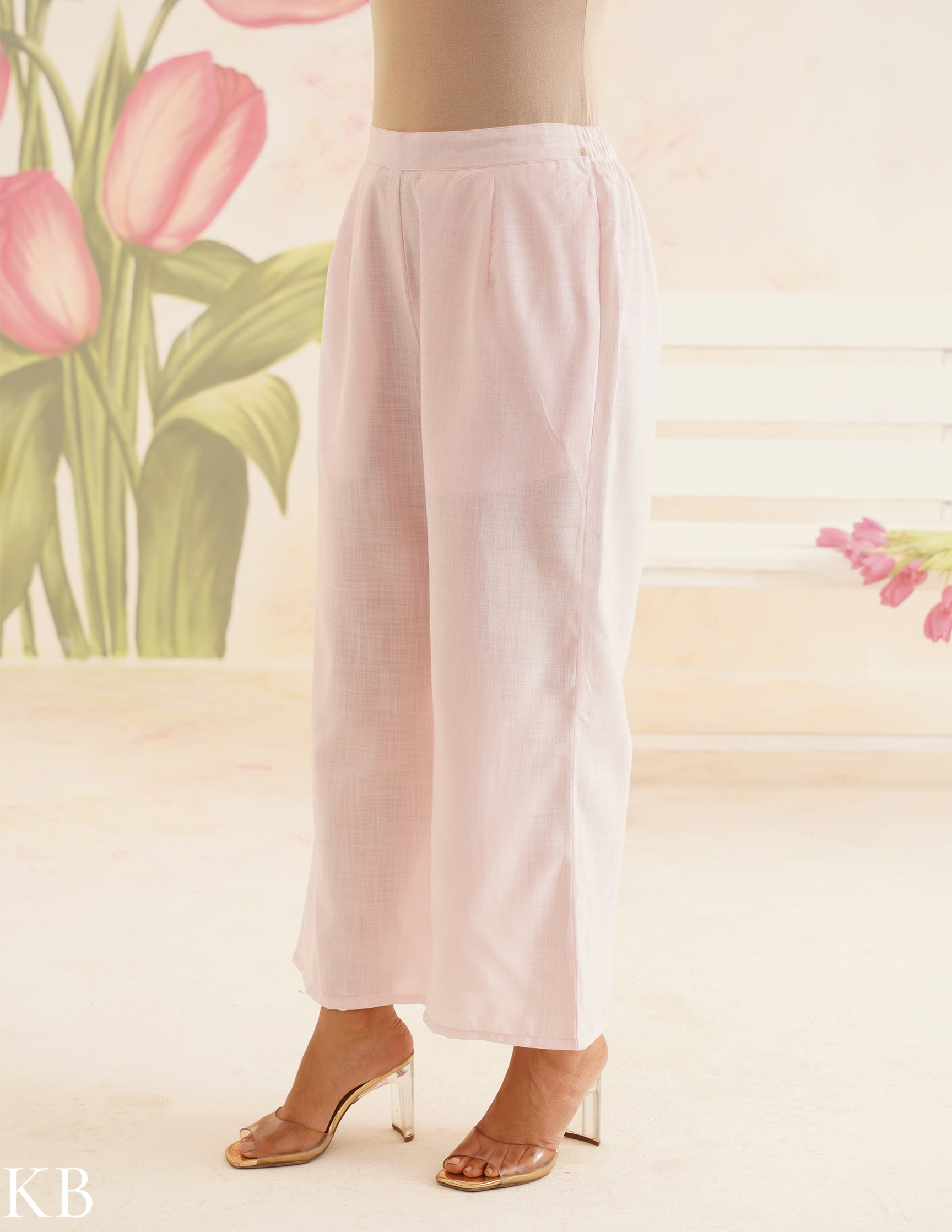 White Cotton Kurti with Pink and Blue Embroidery and Pink Pants | Bahaar Collection 2025 - Kashmir Box