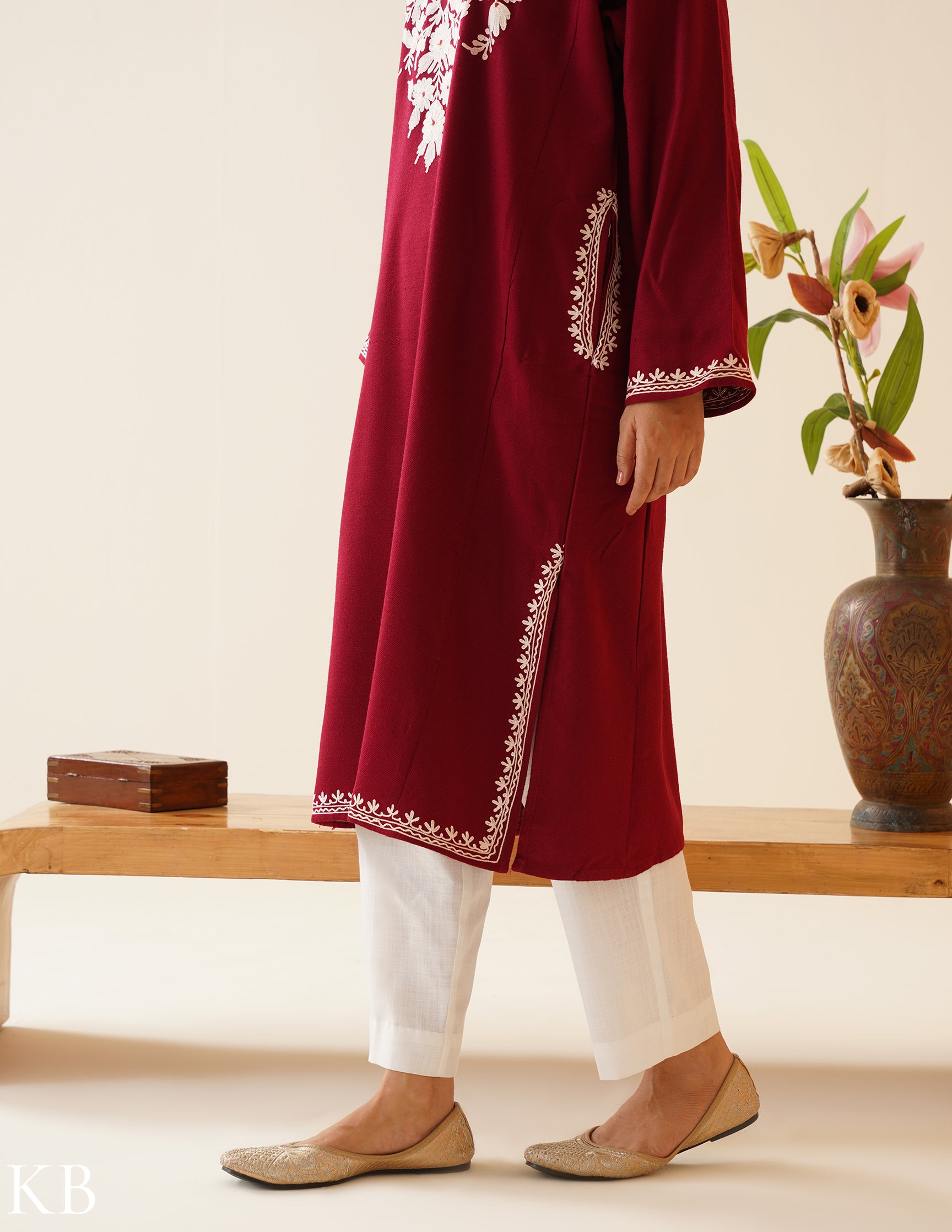 Rang-e-Khizan Cherry Blush Aari Phiran - Kashmir Box