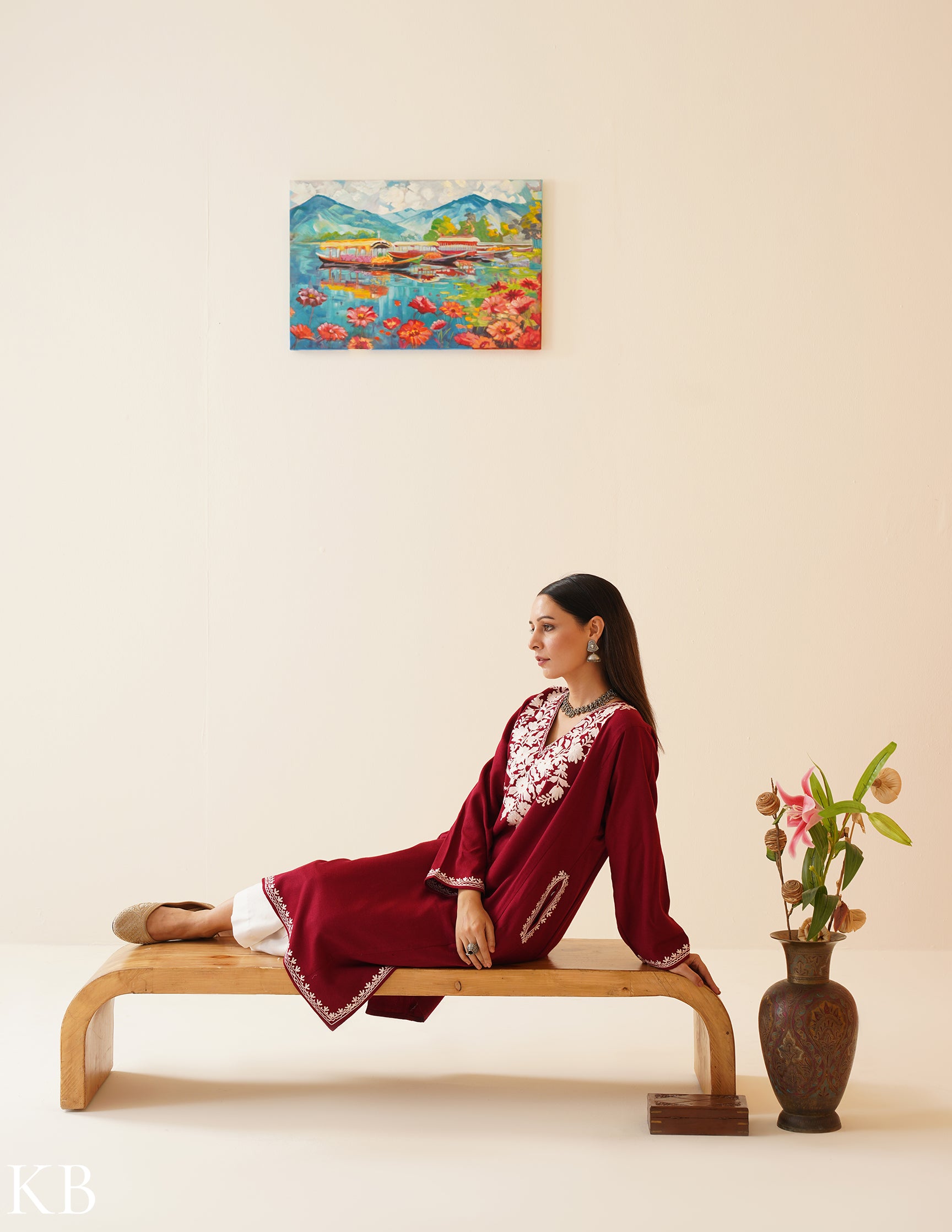 Rang-e-Khizan Cherry Blush Aari Phiran - Kashmir Box