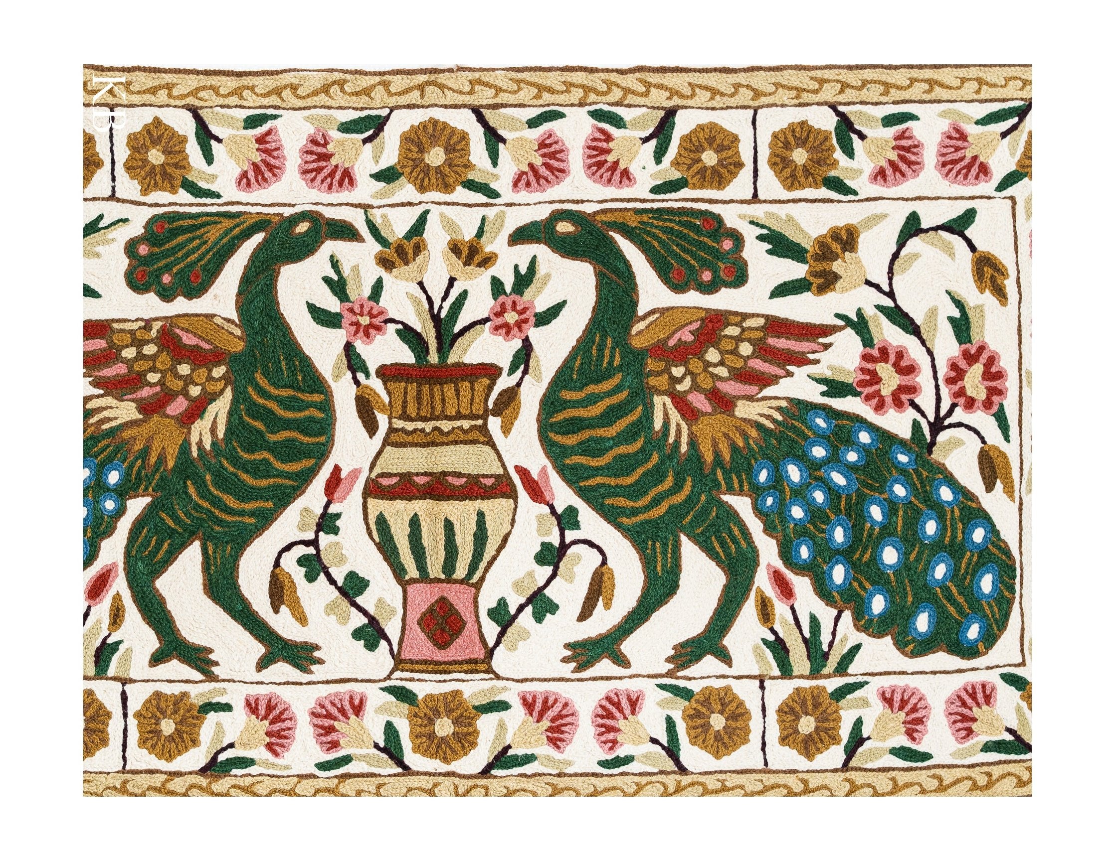 Diwan-e-Khas Mayura Stitched Kashmiri Wall Textile - Kashmir Box