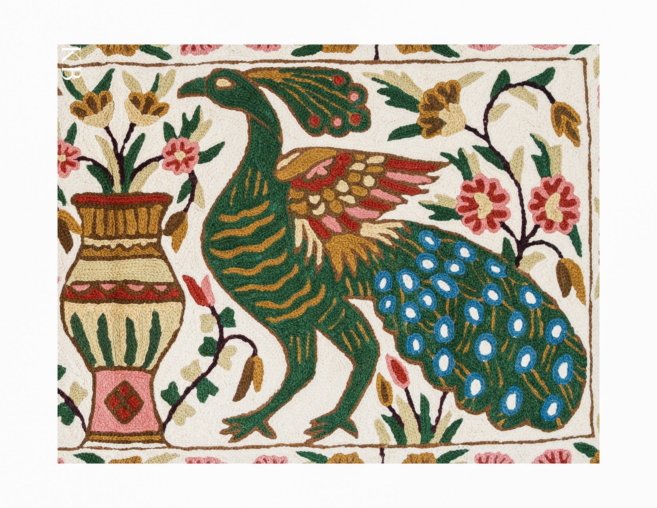 Diwan-e-Khas Mayura Stitched Kashmiri Wall Textile - Kashmir Box