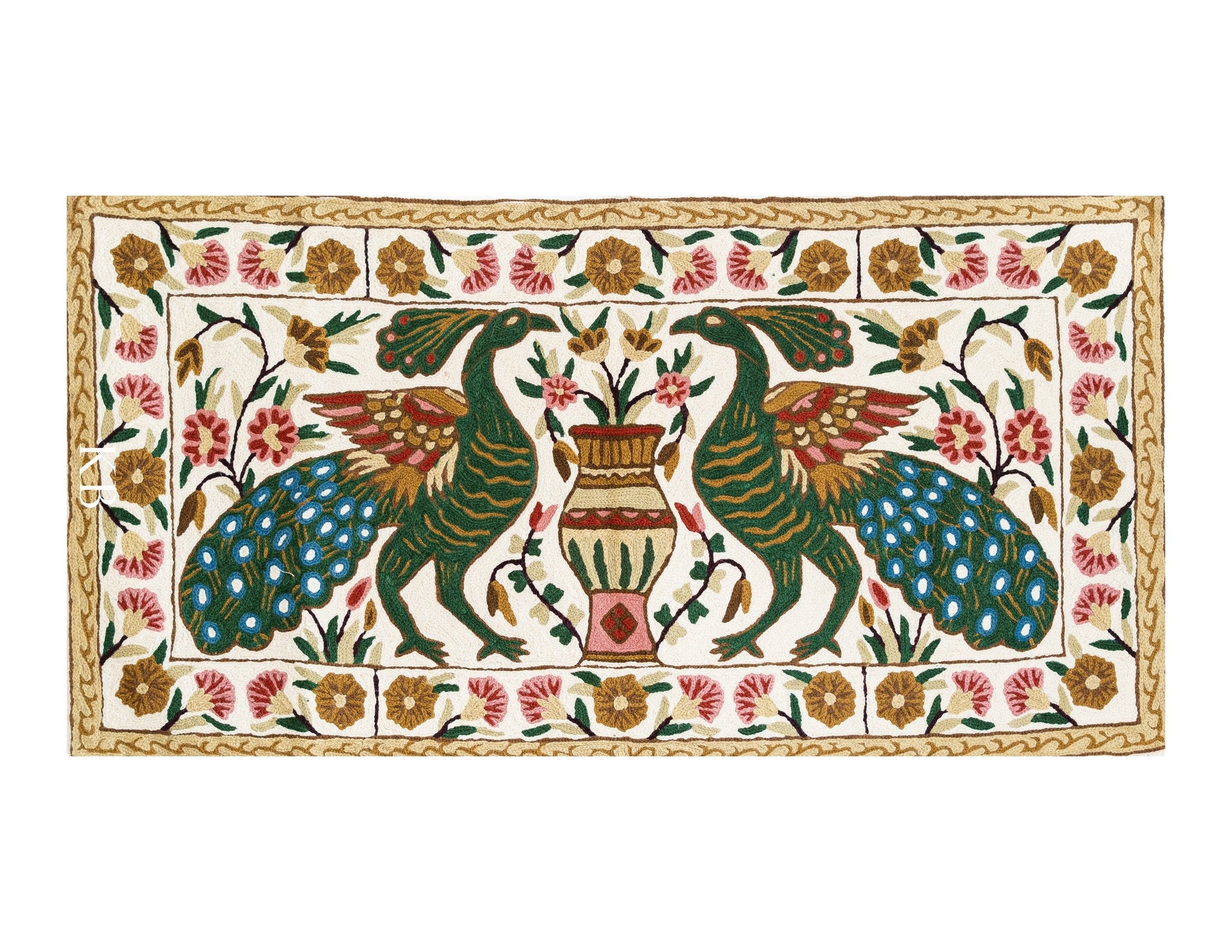 Diwan-e-Khas Mayura Stitched Kashmiri Wall Textile - Kashmir Box