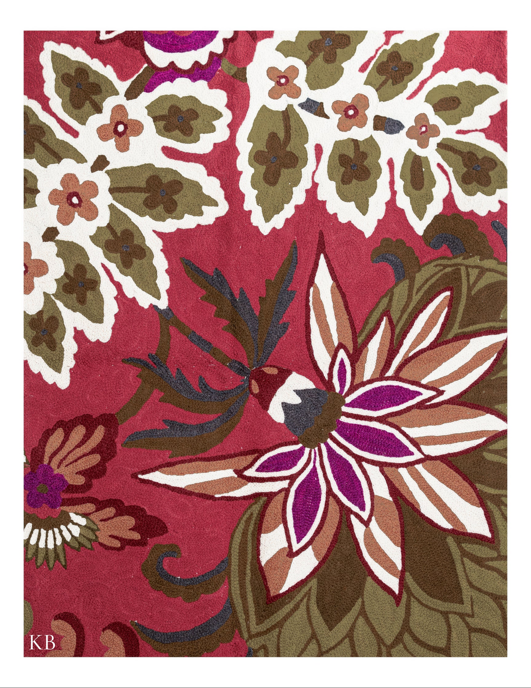 Diwan-e-Khas Kashmiri Heritage Bloom Rug - Kashmir Box