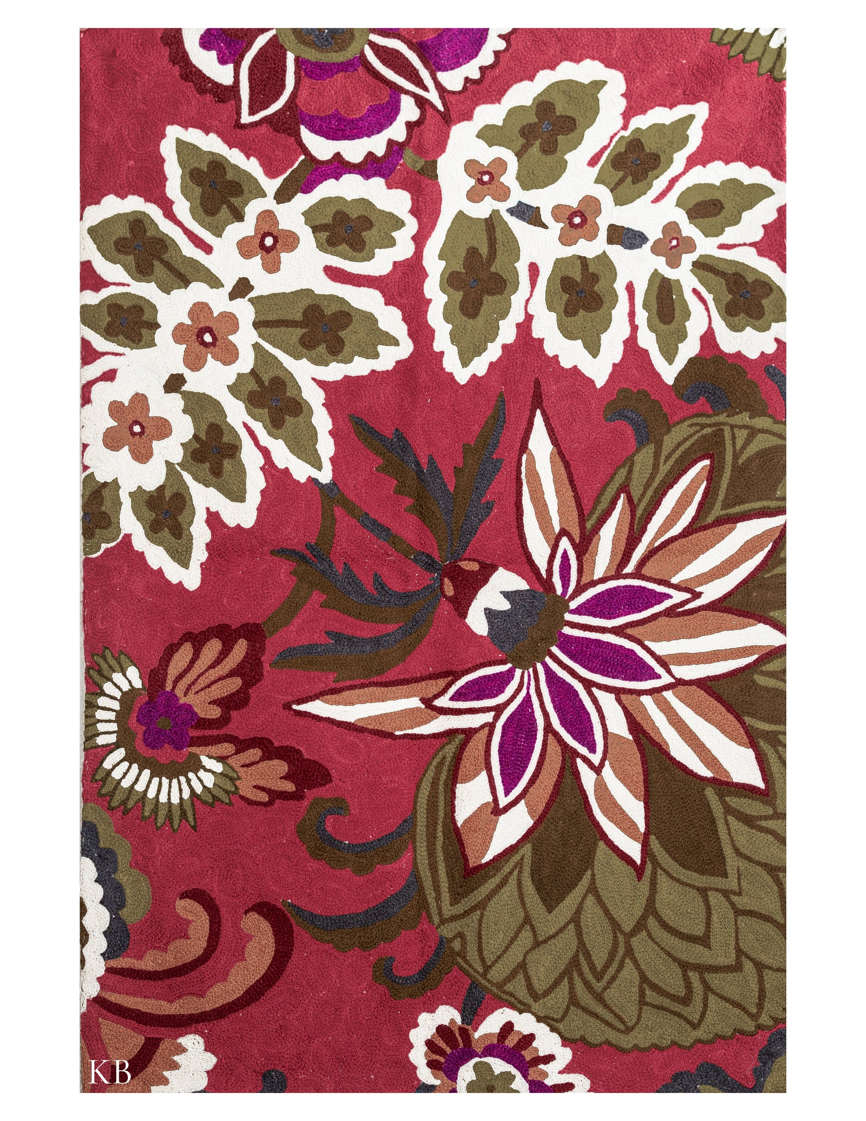 Diwan-e-Khas Kashmiri Heritage Bloom Rug - Kashmir Box