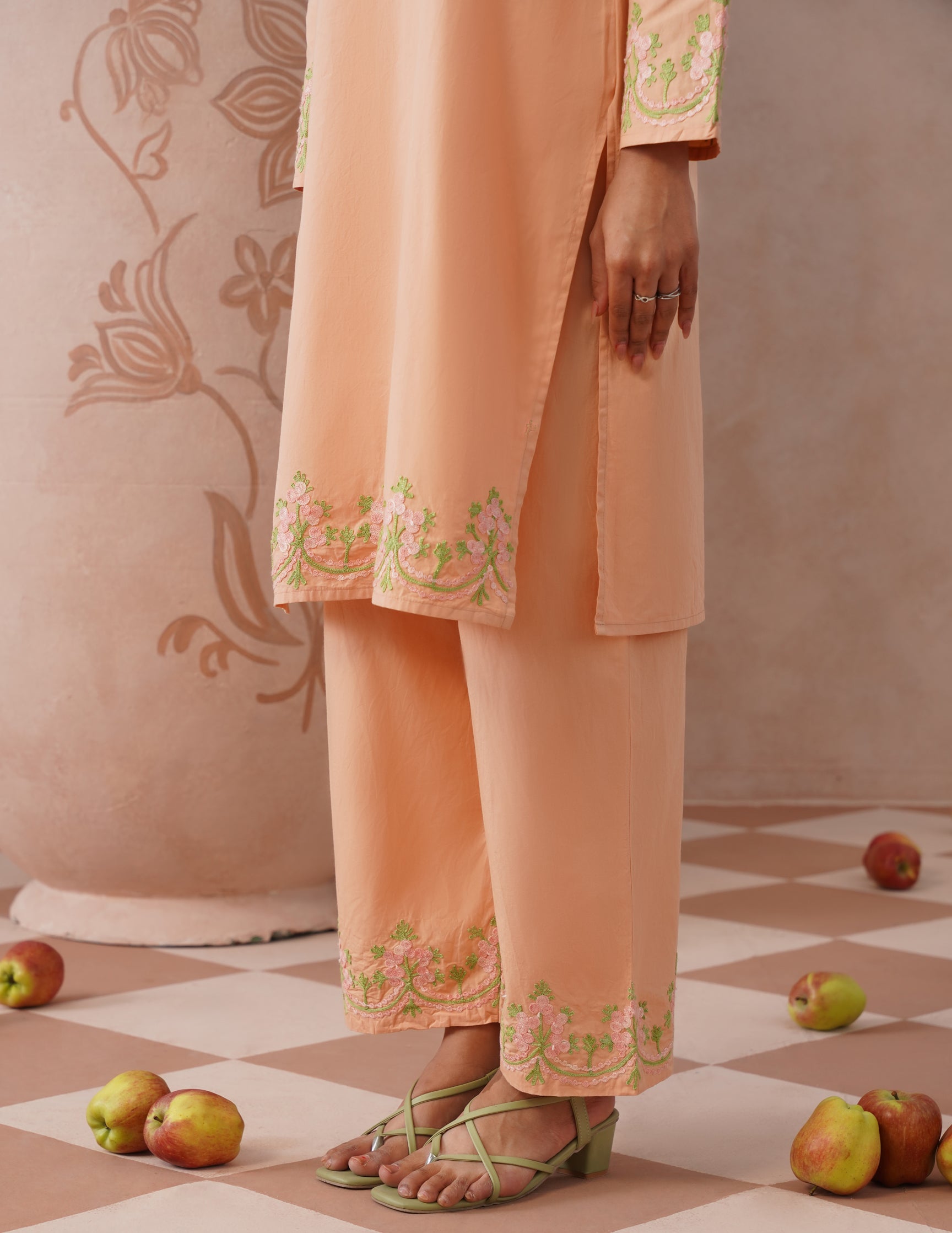 Light Peach Poplin Coordset – Everyday Ethnic Wear | Work & Casual - Kashmir Box