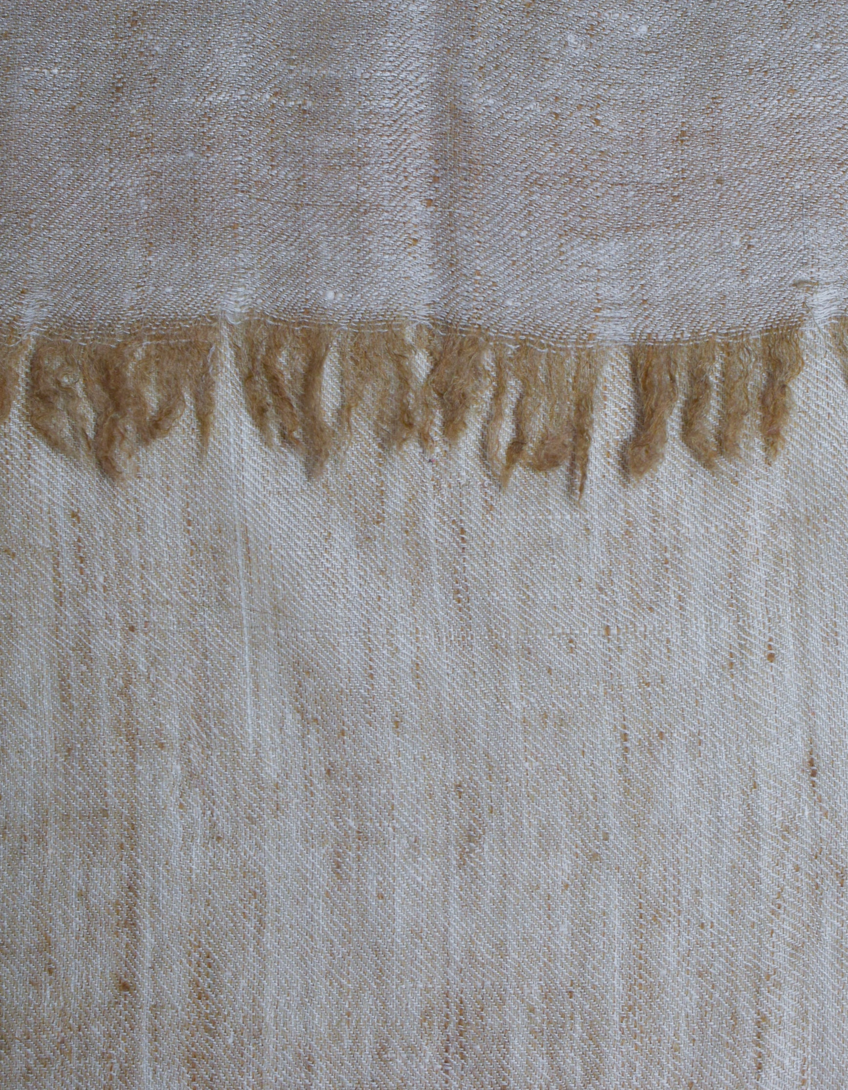 Olive Grey Striped Handwoven Cashmere Pashmina Stole - Kashmir Box