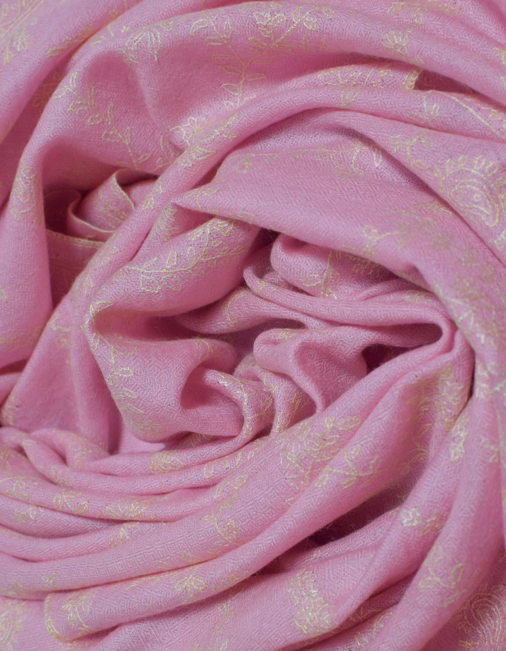 Soft pink Handwoven Jaali Embroidered Cashmere Pashmina Stole - Kashmir Box