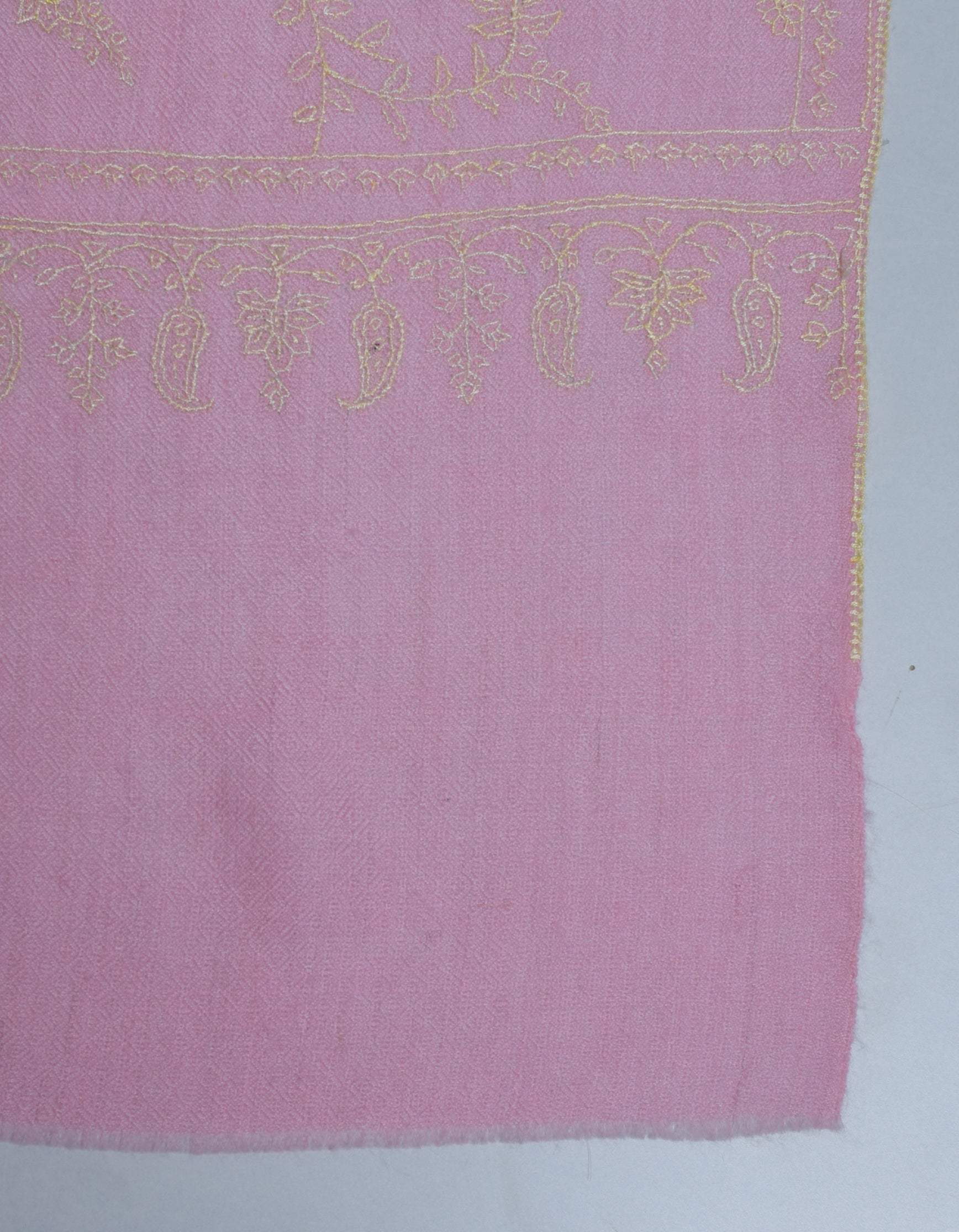 Soft pink Handwoven Jaali Embroidered Cashmere Pashmina Stole - Kashmir Box