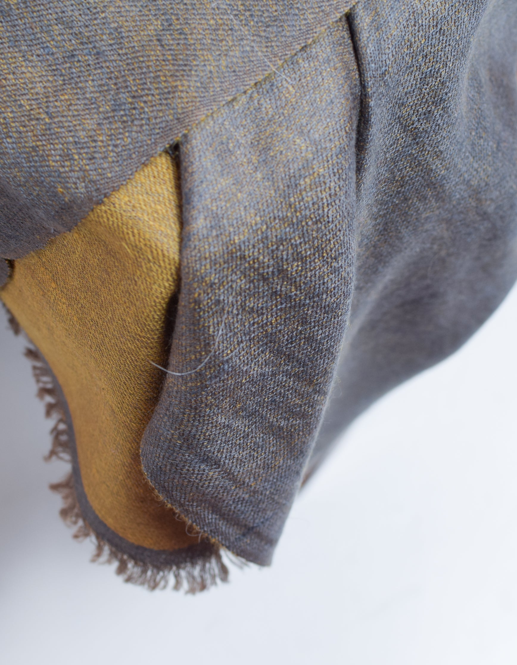 Citron Slate Handwoven Reversible Cashmere Pashmina Stole - Kashmir Box