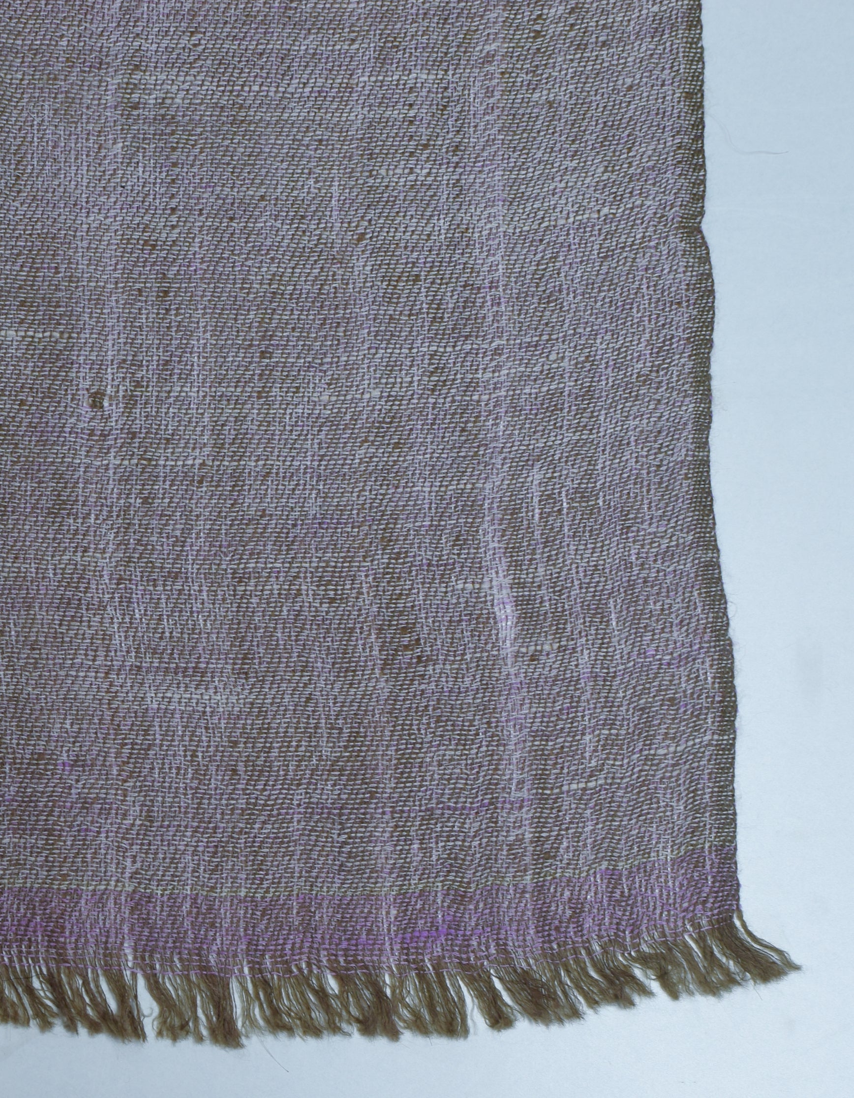 Saffron Grey Handwoven Reversible Cashmere Pashmina Stole - Kashmir Box