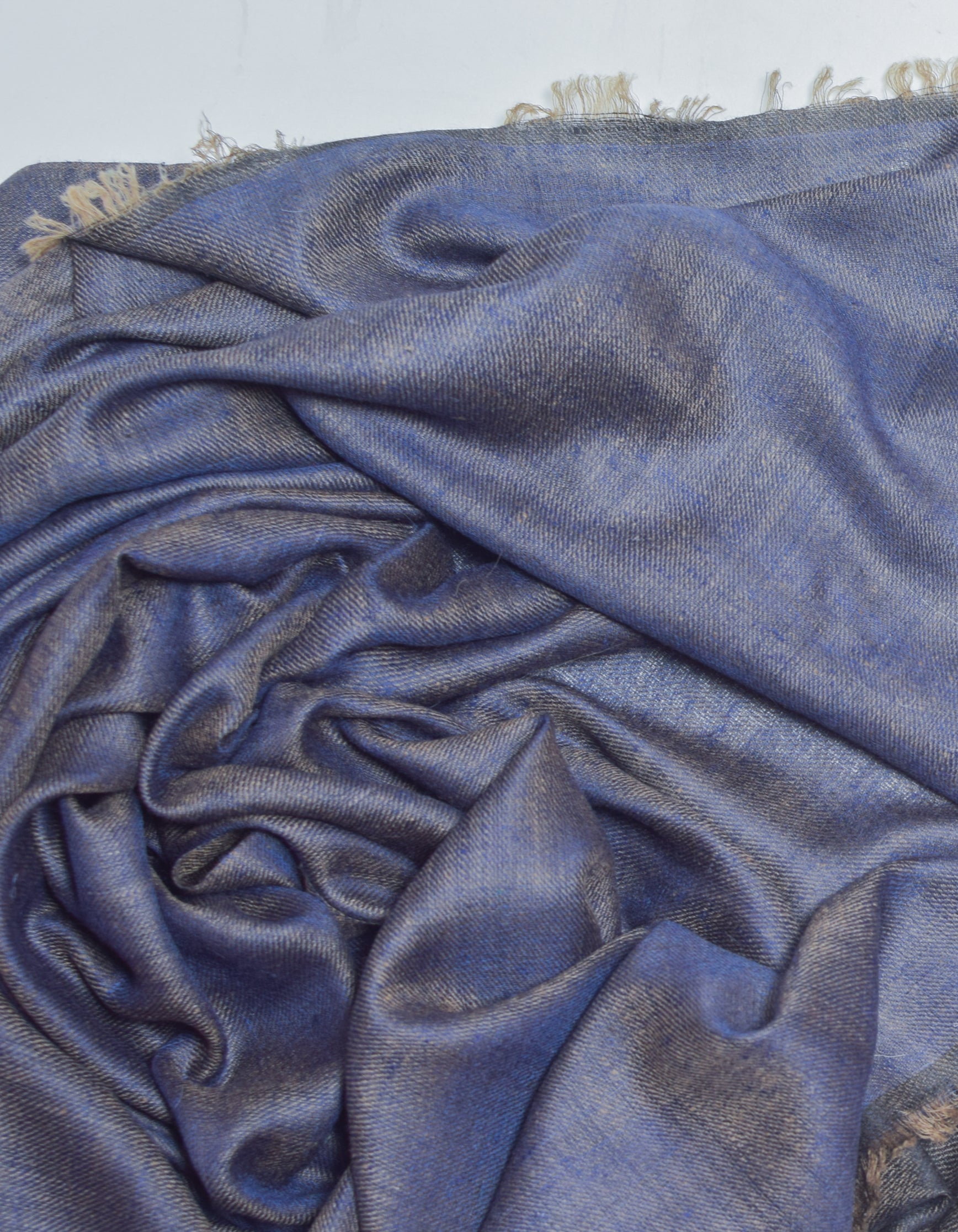 Ash Navy Handwoven Reversible Cashmere Pashmina Stole - Kashmir Box