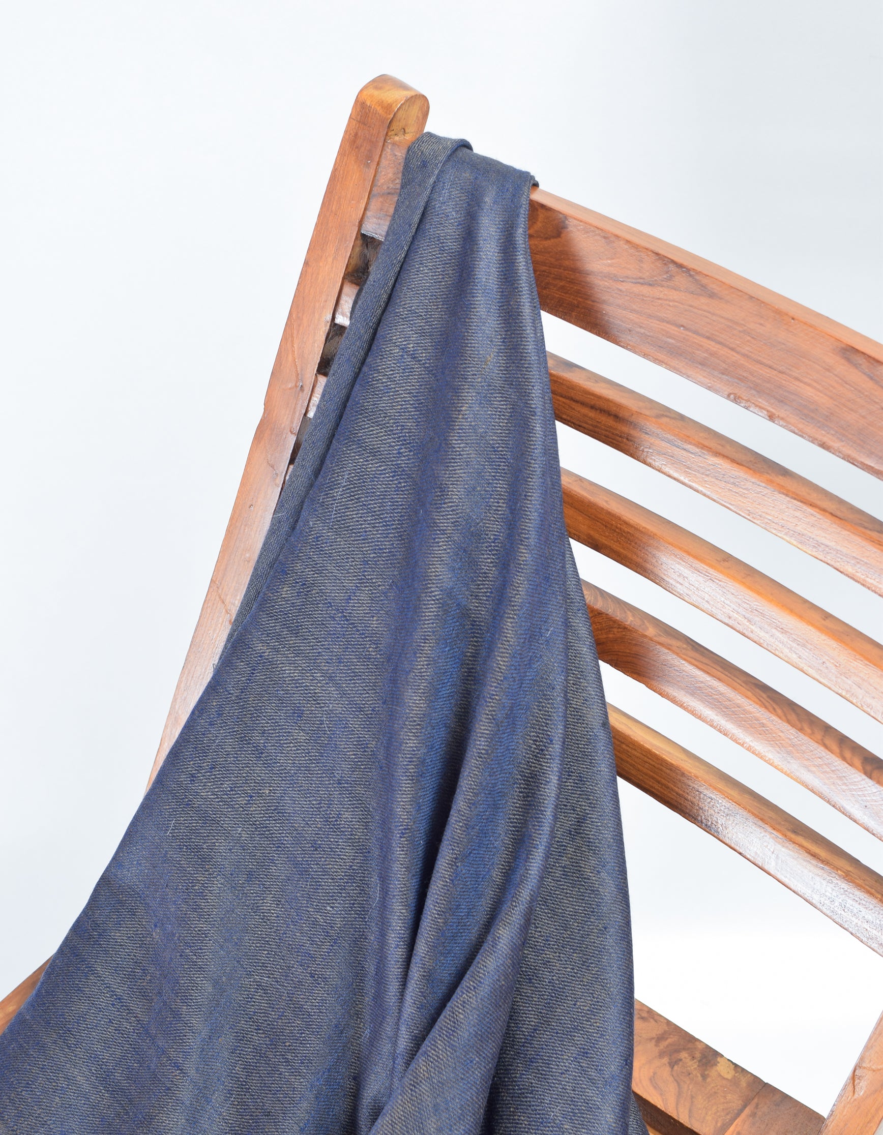 Ash Navy Handwoven Reversible Cashmere Pashmina Stole - Kashmir Box