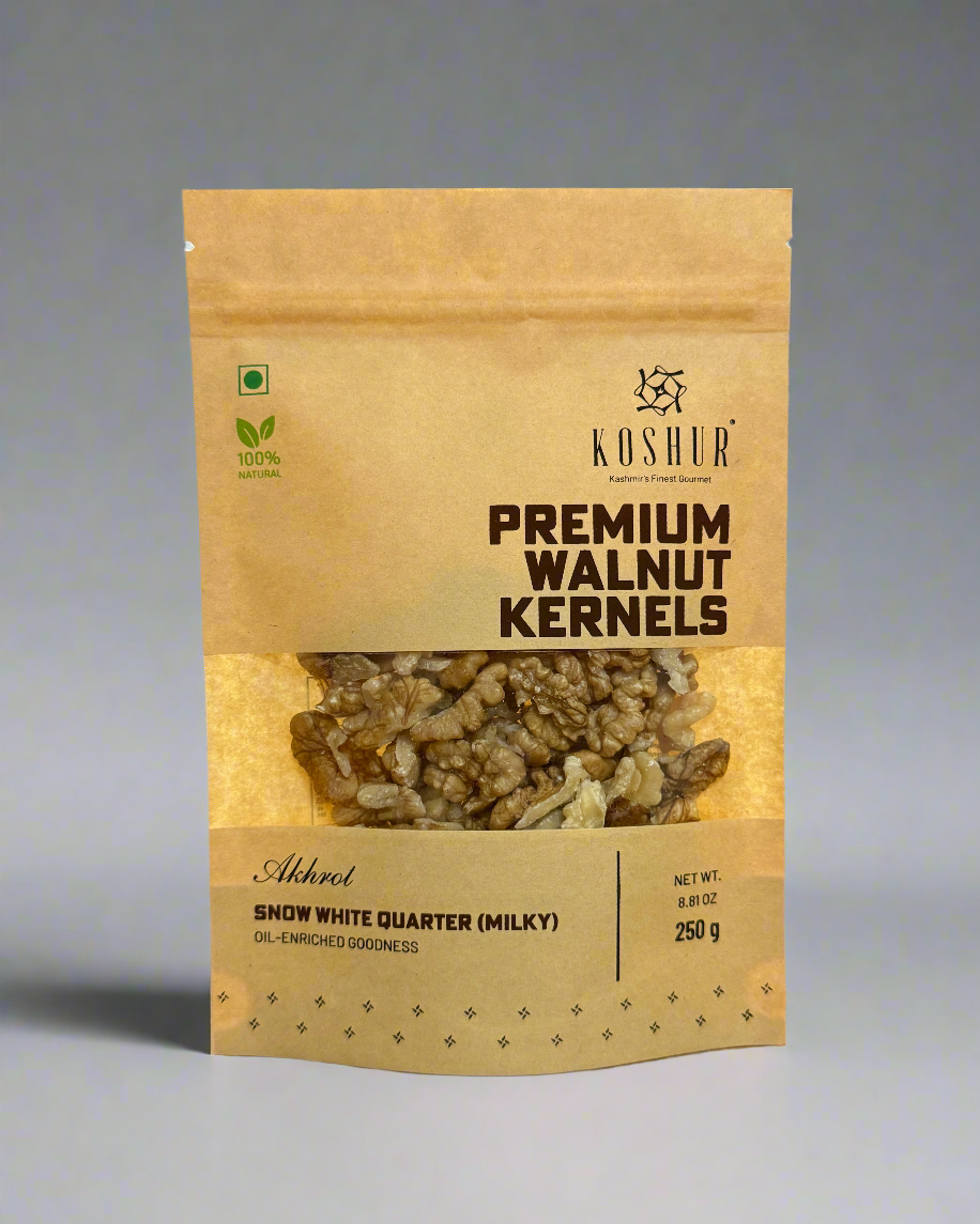 Koshur Walnut Kernels Snow White Half (Milky) - Kashmir Box