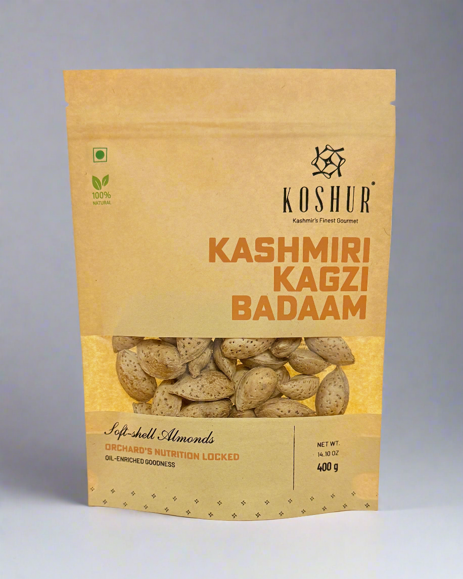 Koshur Kagzi Almonds (With Shell) - Kashmir Box