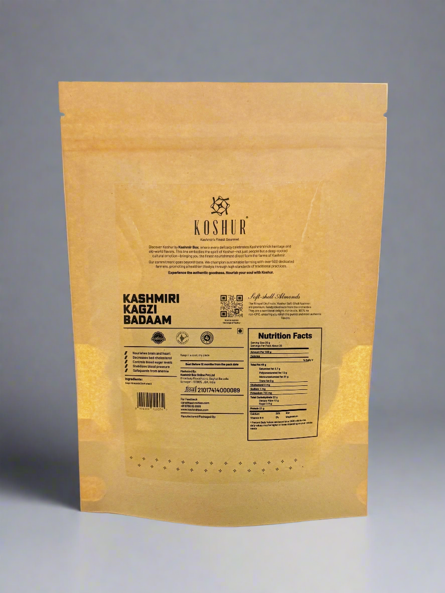 Koshur Kagzi Almonds (With Shell) - Kashmir Box