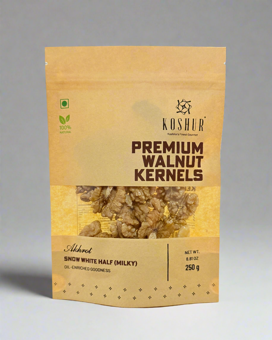 Koshur Walnut Kernels Snow White Half (Milky) - Kashmir Box