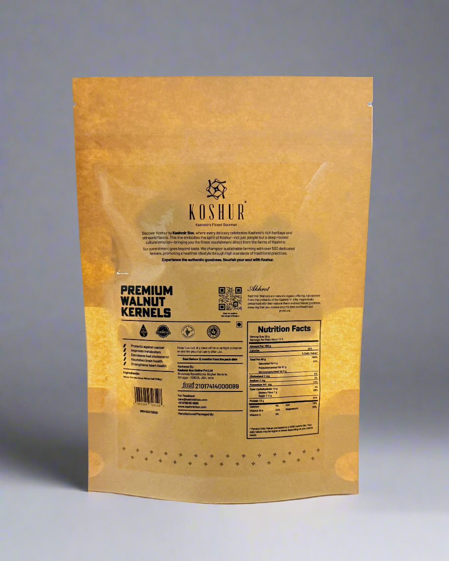 Koshur Walnut Kernels Snow White Half (Milky) - Kashmir Box