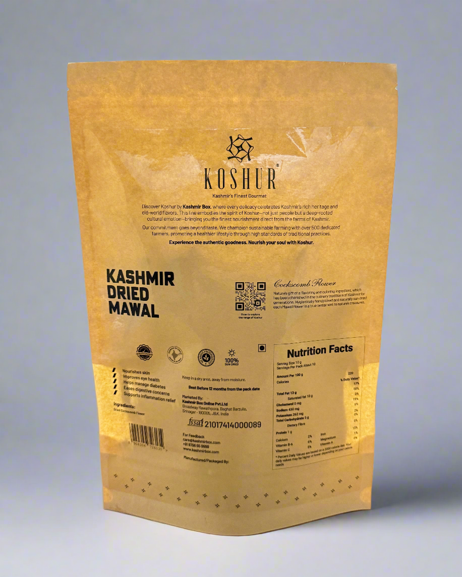 Dried Cockscomb Flower (Mawal) - Kashmir Box