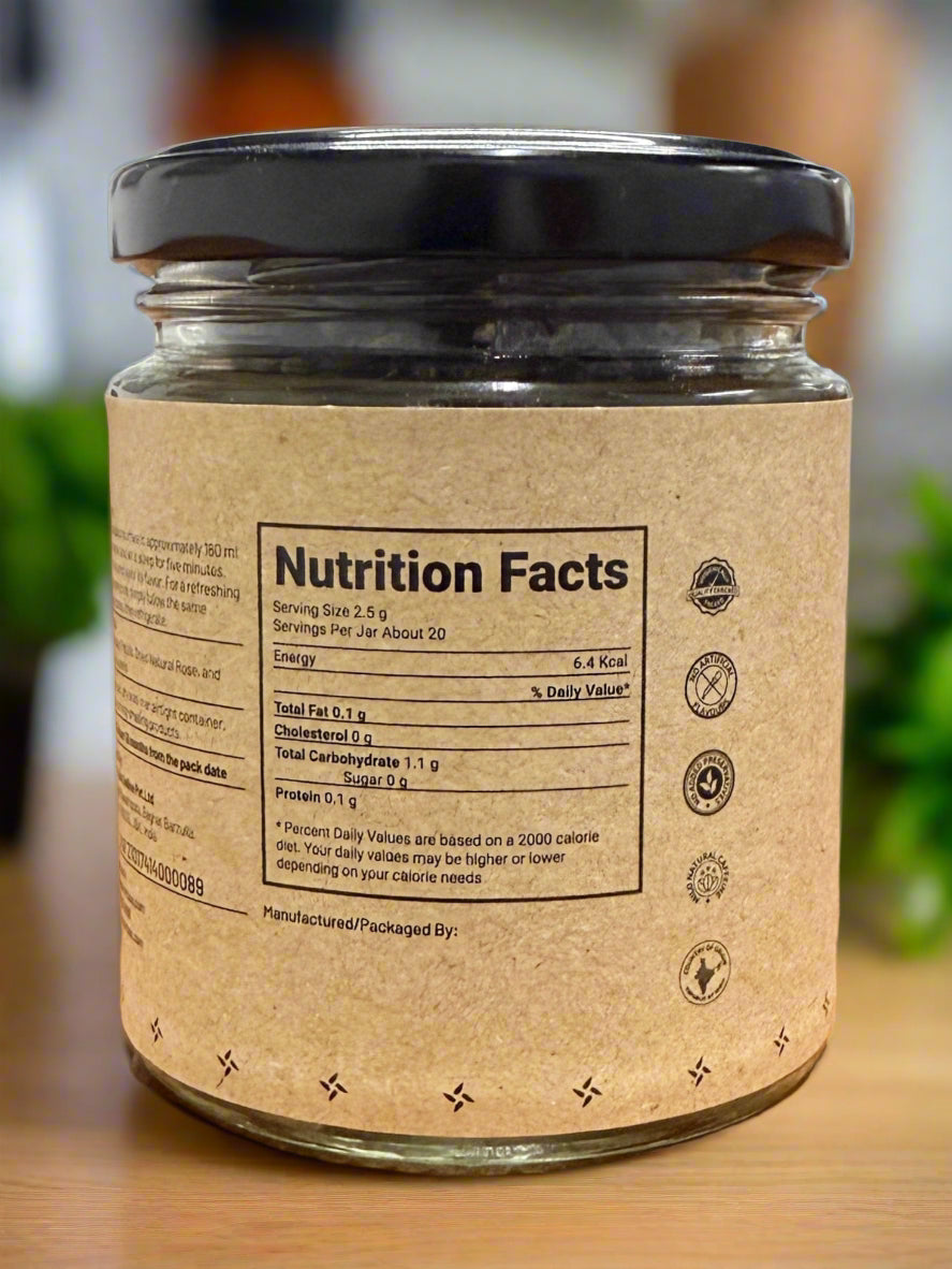 Hibiscus Rose Tea | Gudhal Gulab Chai |Best Herbal Flower Tea | Green Tea Leaves| Skin Detox Tea | Refreshing Tea | Uplifts Mood (50 g) - Kashmir Box