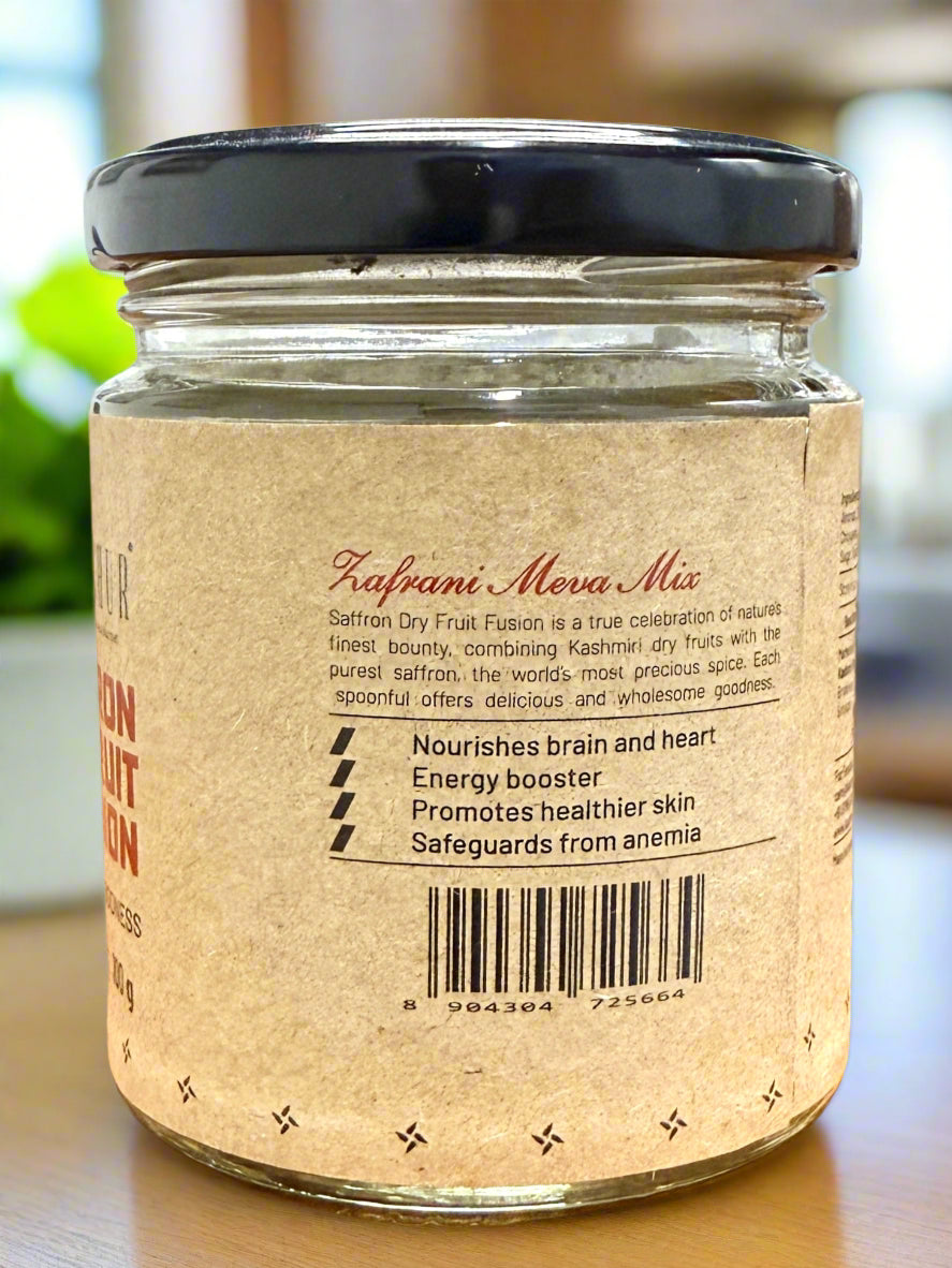 Koshur Dry Fruit And Saffron Mix and Mongra Saffron Combo - Kashmir Box