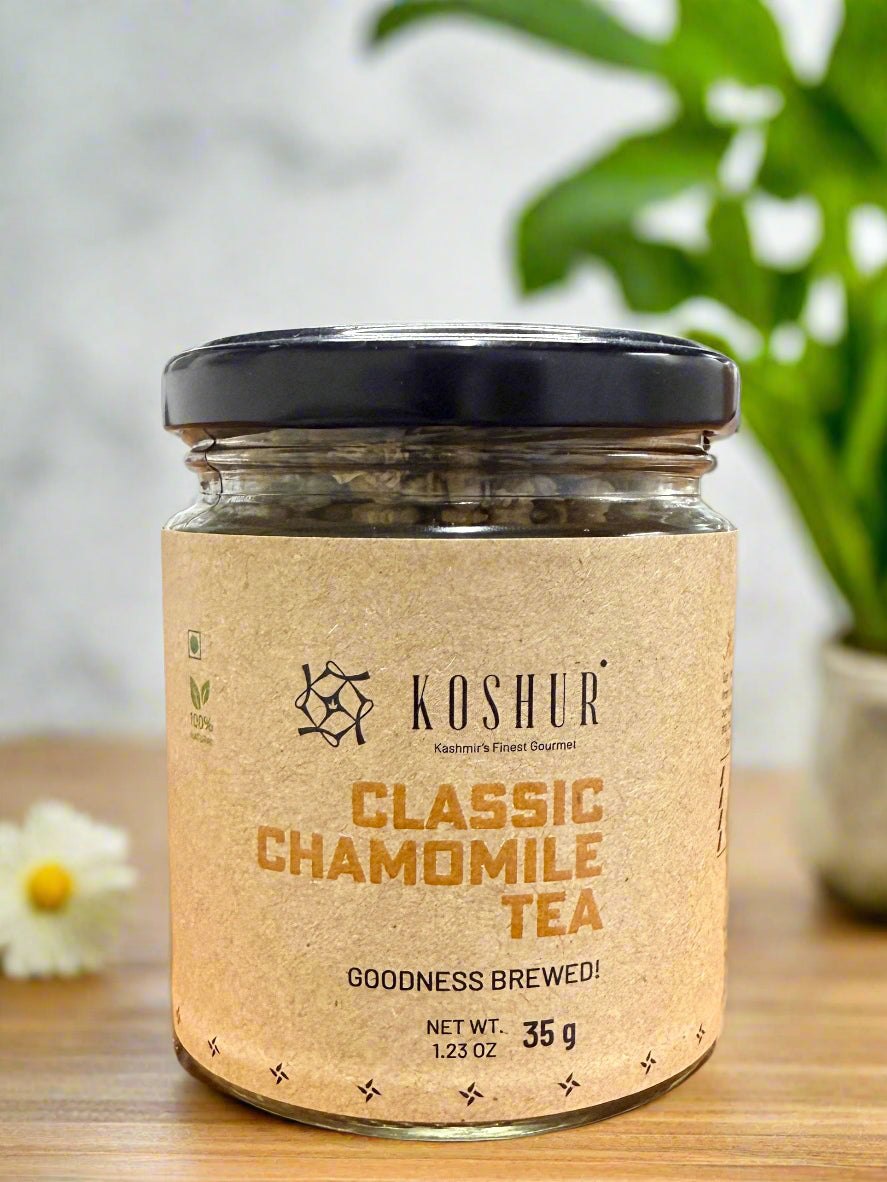 Classic Chamomile Tea | Babuna Chai | Chamomile Flower Tea | Caffeine Free Tea | Best Tea for Sleep | Herbal Tea (35 g) - Kashmir Box