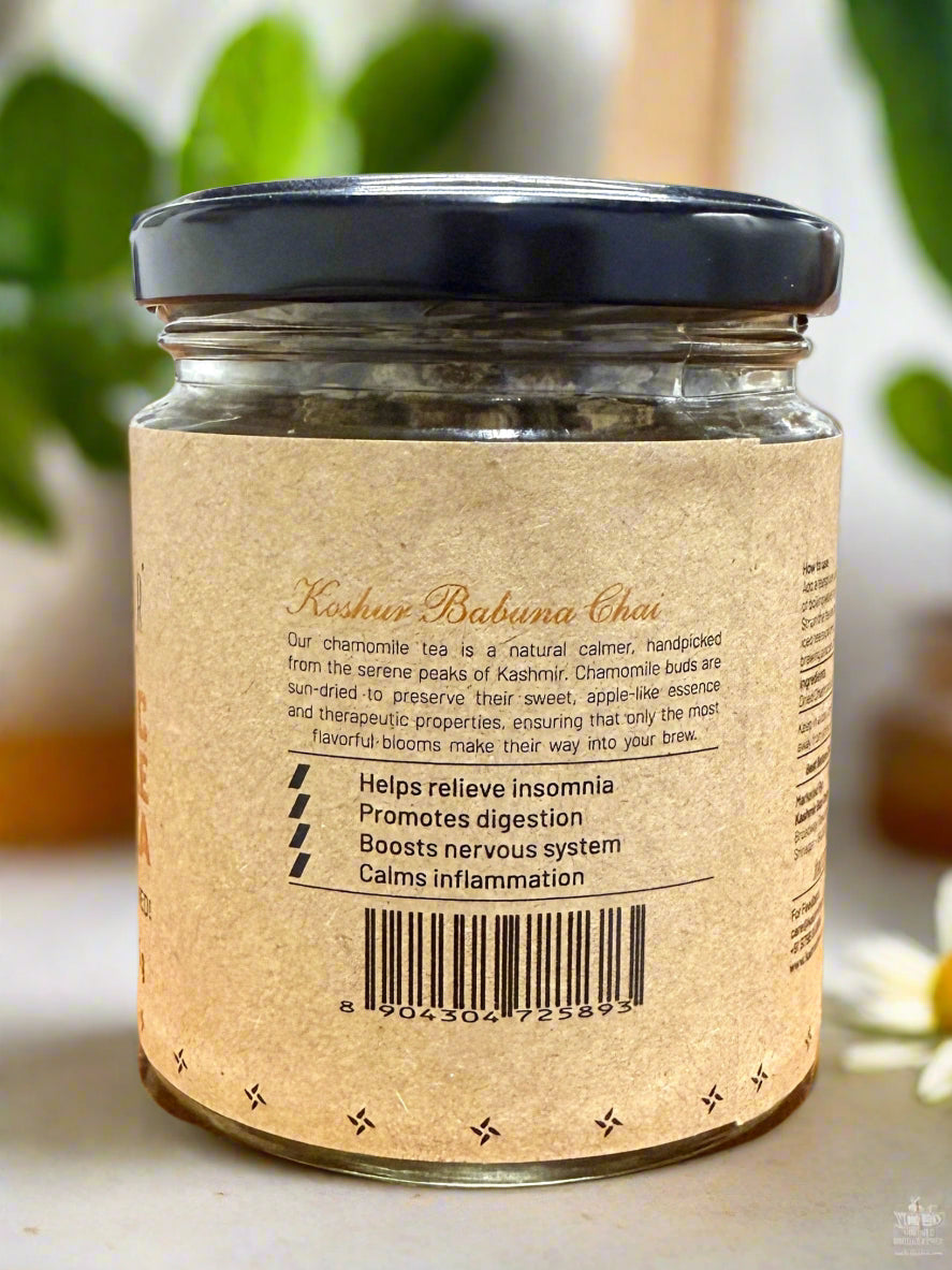 Classic Chamomile Tea | Babuna Chai | Chamomile Flower Tea | Caffeine Free Tea | Best Tea for Sleep | Herbal Tea (35 g) - Kashmir Box