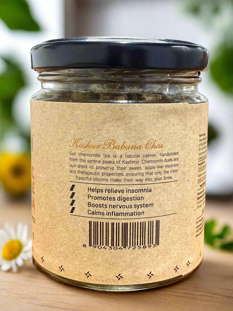 Classic Chamomile Tea | Babuna Chai | Chamomile Flower Tea | Caffeine Free Tea | Best Tea for Sleep | Herbal Tea (35 g) - Kashmir Box