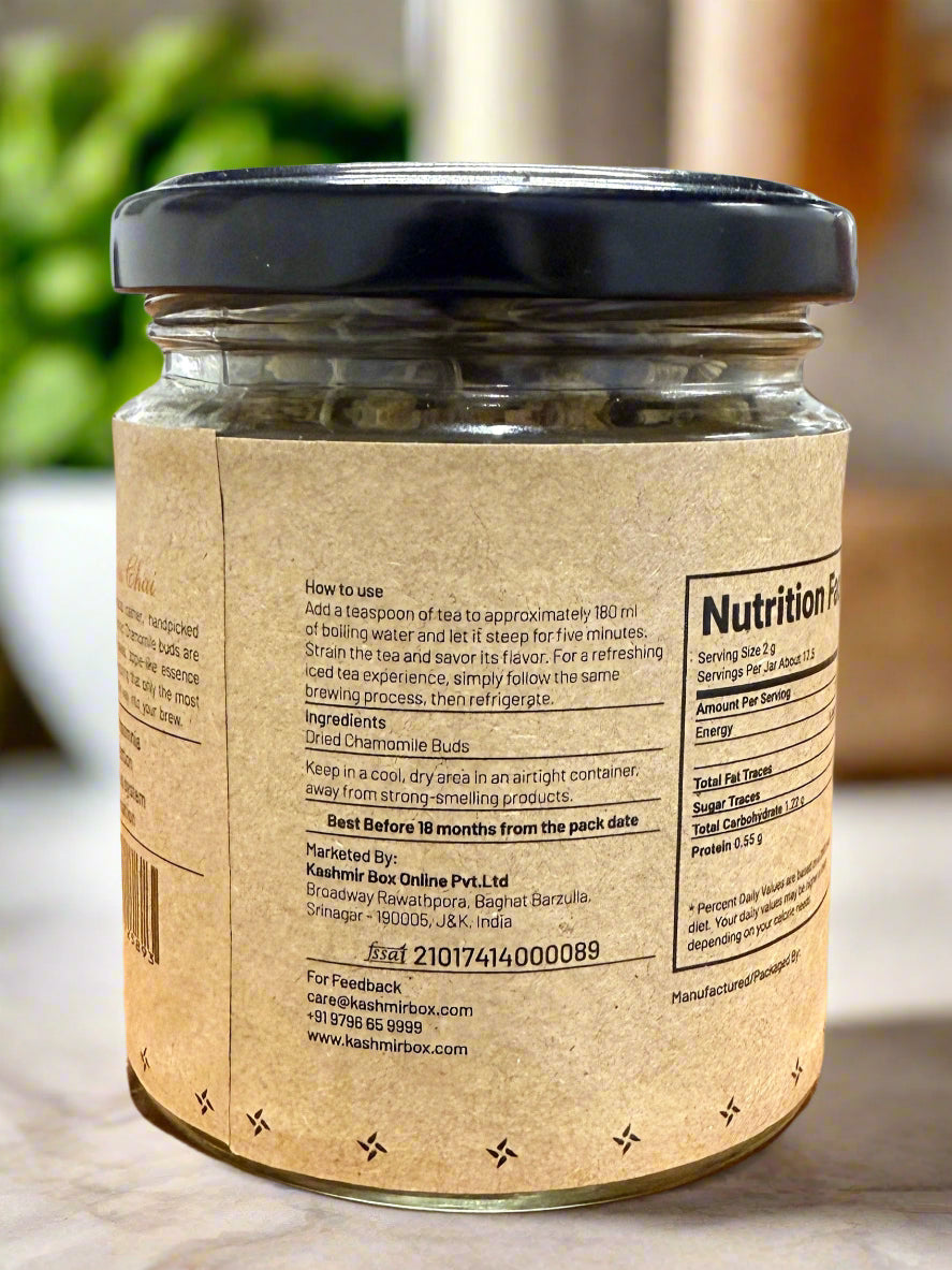 Classic Chamomile Tea | Babuna Chai | Chamomile Flower Tea | Caffeine Free Tea | Best Tea for Sleep | Herbal Tea (35 g) - Kashmir Box