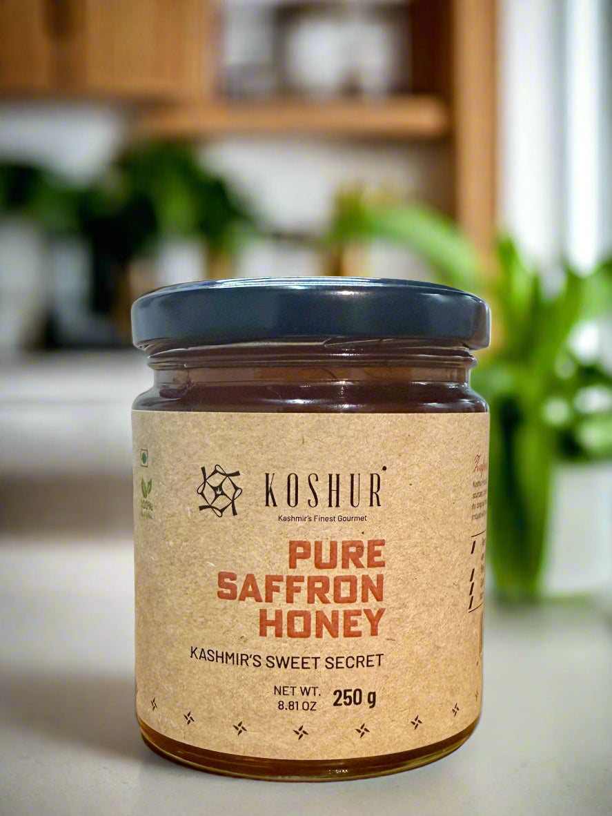 Koshur Saffron Infused White Honey - Kashmir Box