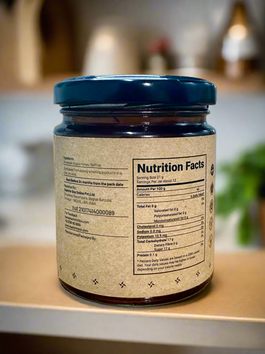 Koshur Saffron Infused White Honey - Kashmir Box