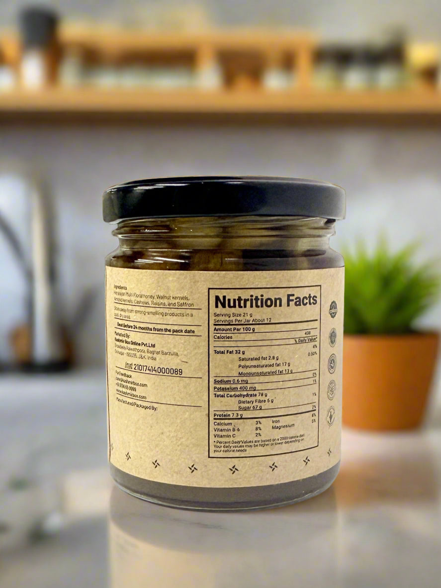 Koshur - Multi Floral Dry Fruit Honey | Meva Shehad | 100% Pure Organic Superfood | Unpasteurized | Natural Sweetener | No Sugar Added | Nuts & Dry Fruits - Kashmir Box