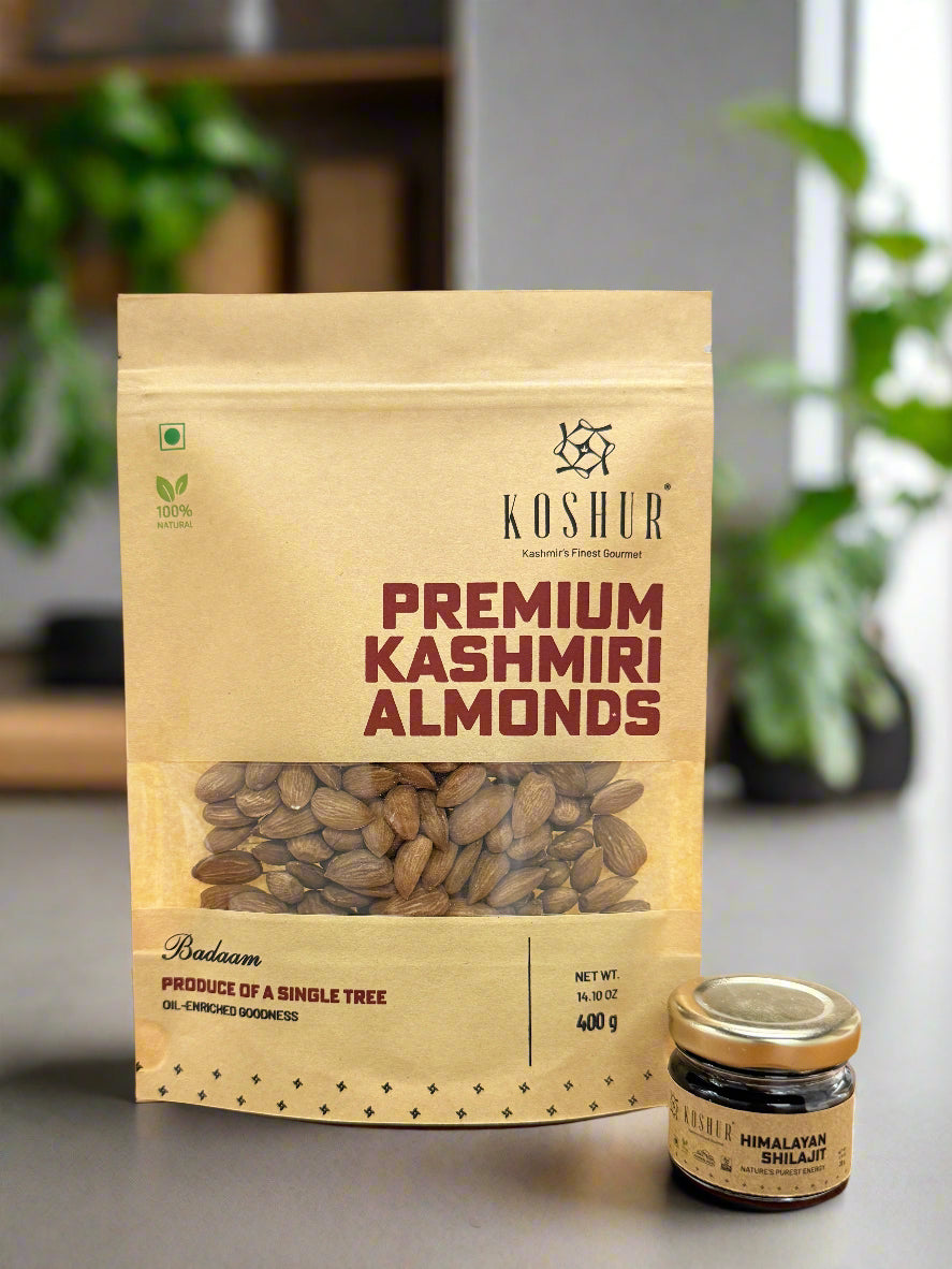 Koshur One Tree Almond Kernel and Shilajit Combo - Kashmir Box