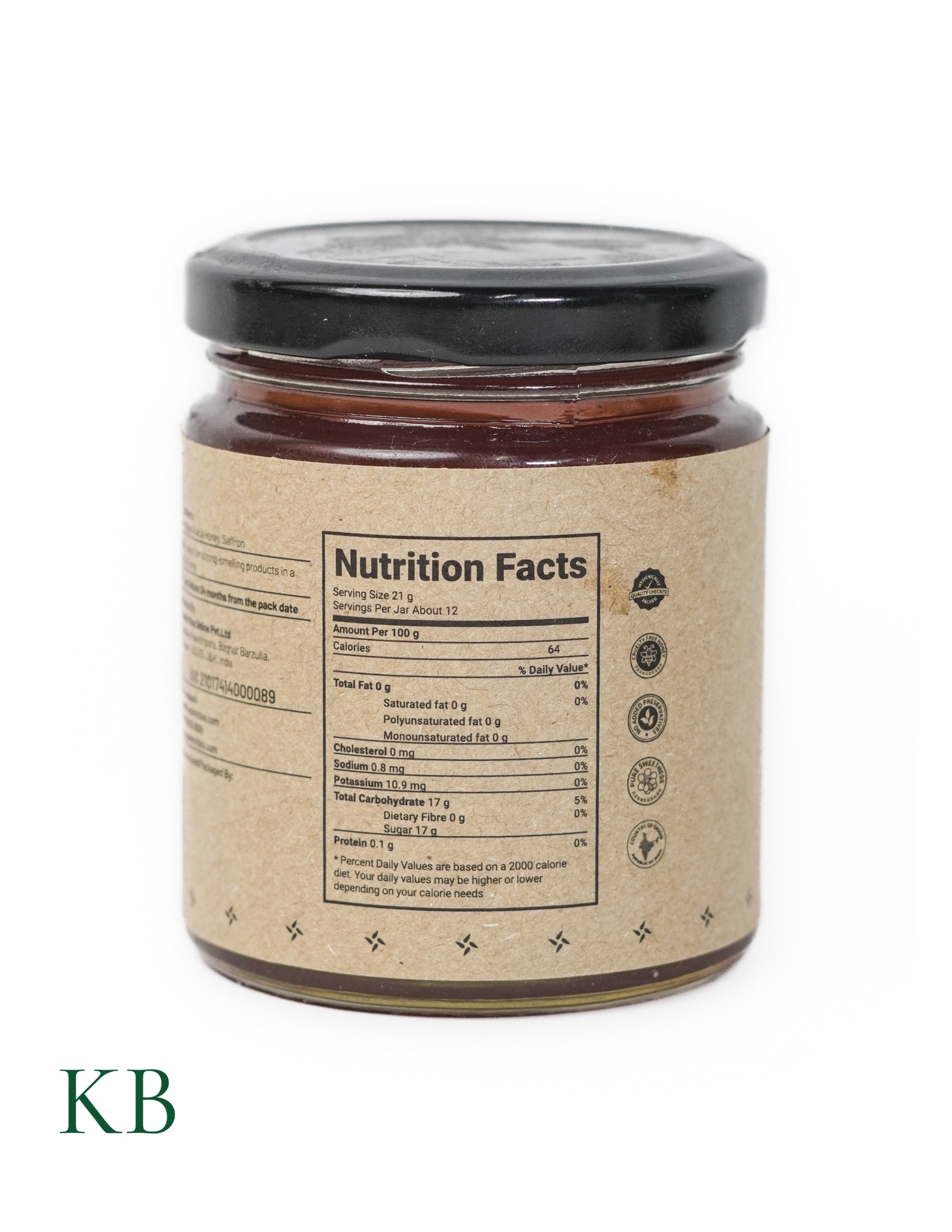 Koshur - Pure Saffron Honey | Zafrani Shehad | 100% Pure Organic Superfood | Unpasteurized | Mono-Floral White Honey | Natural Sweetener | No Sugar Added | Saffron - Kashmir Box