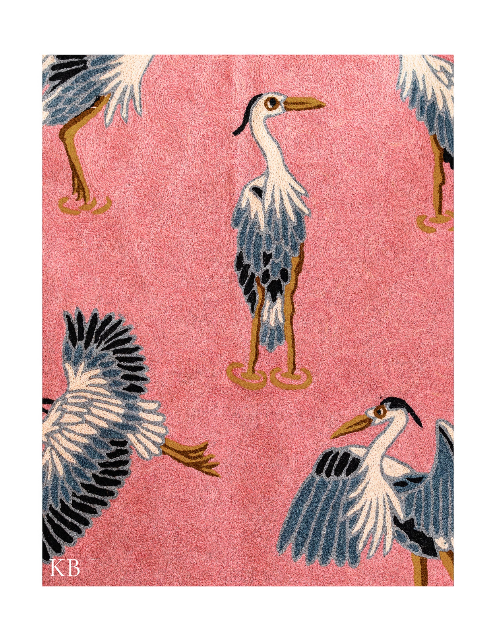 Diwan-e-Khas Herons Kashmiri Swirling Wall Art - Kashmir Box