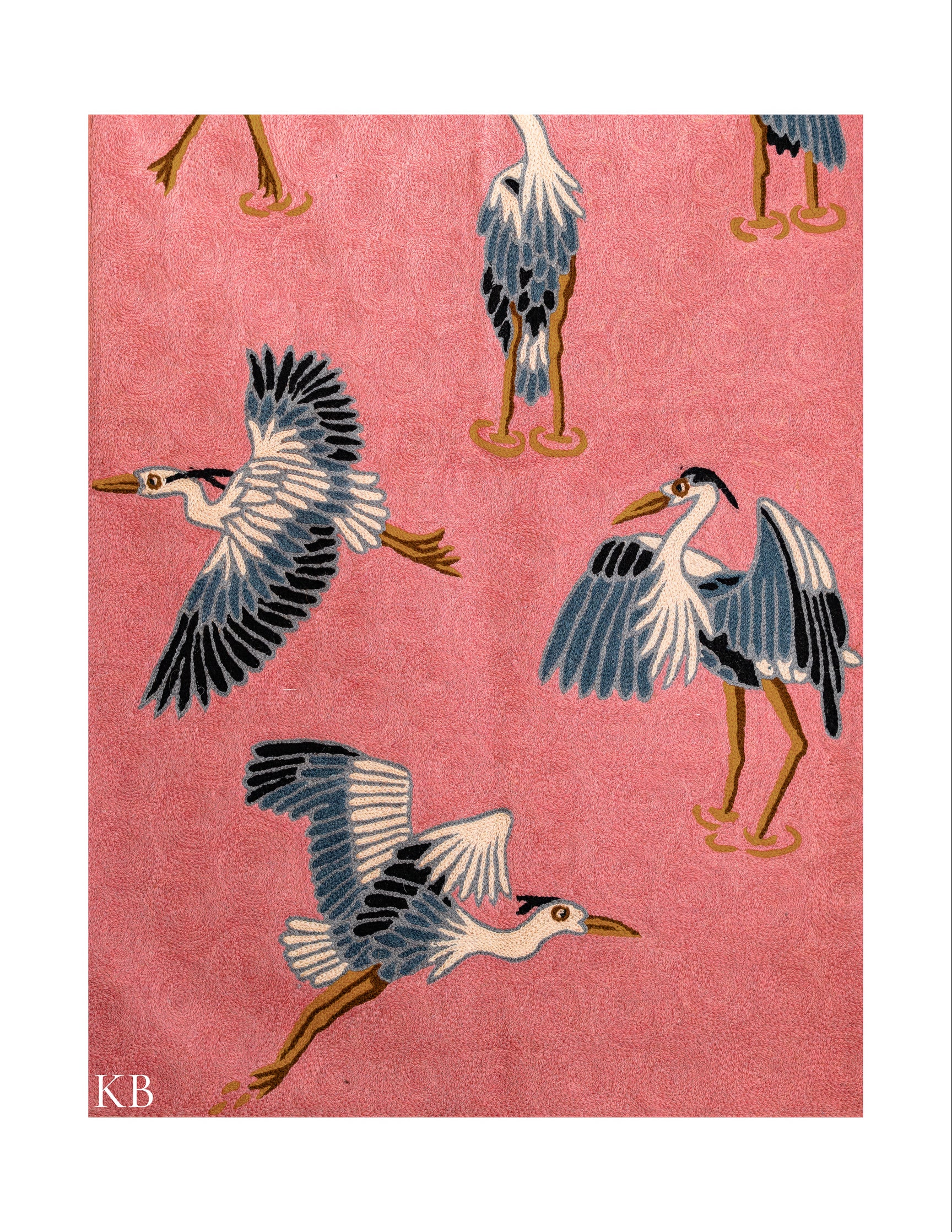 Diwan-e-Khas Herons Kashmiri Swirling Wall Art - Kashmir Box