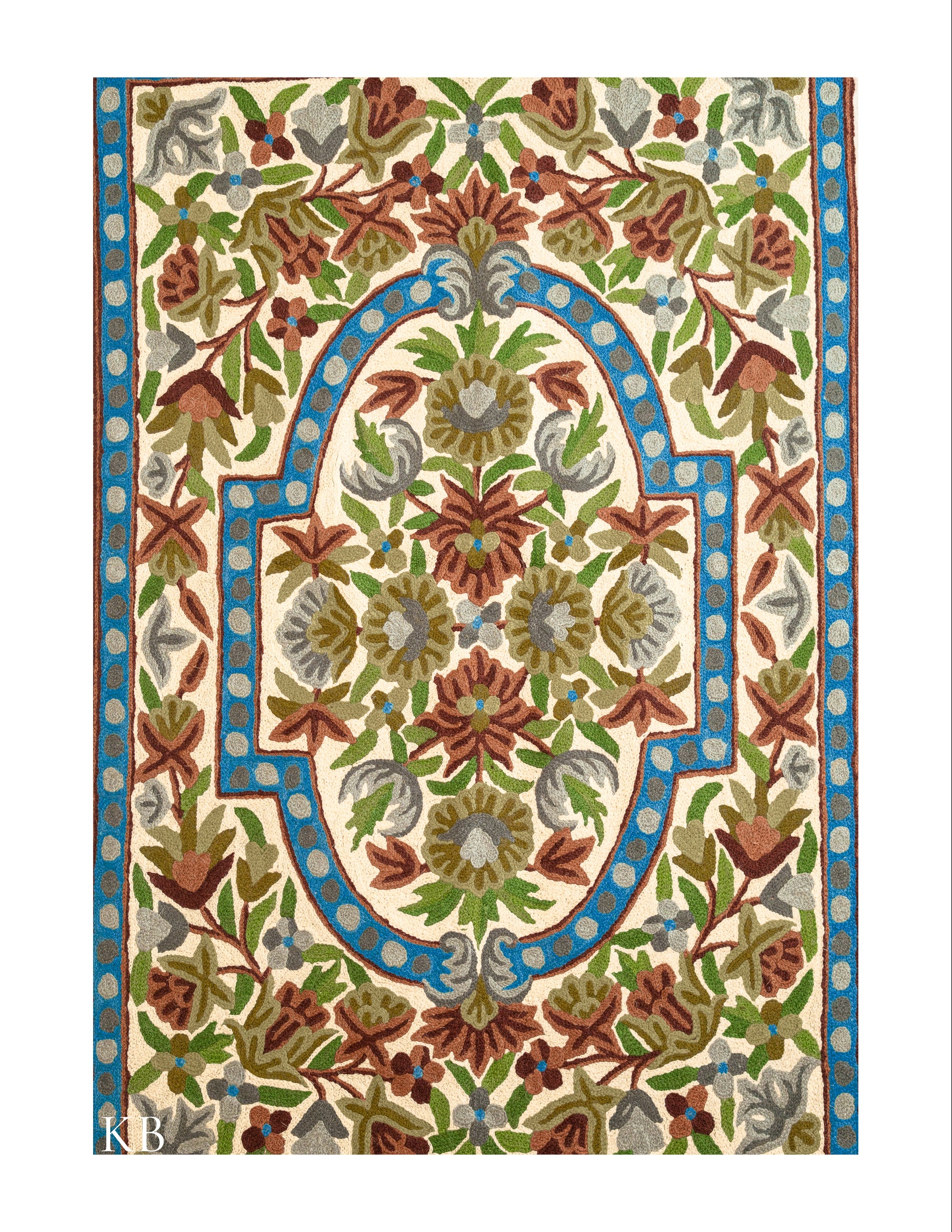 Diwan-e-Khas Classic Polka Kashmiri Rug - Kashmir Box