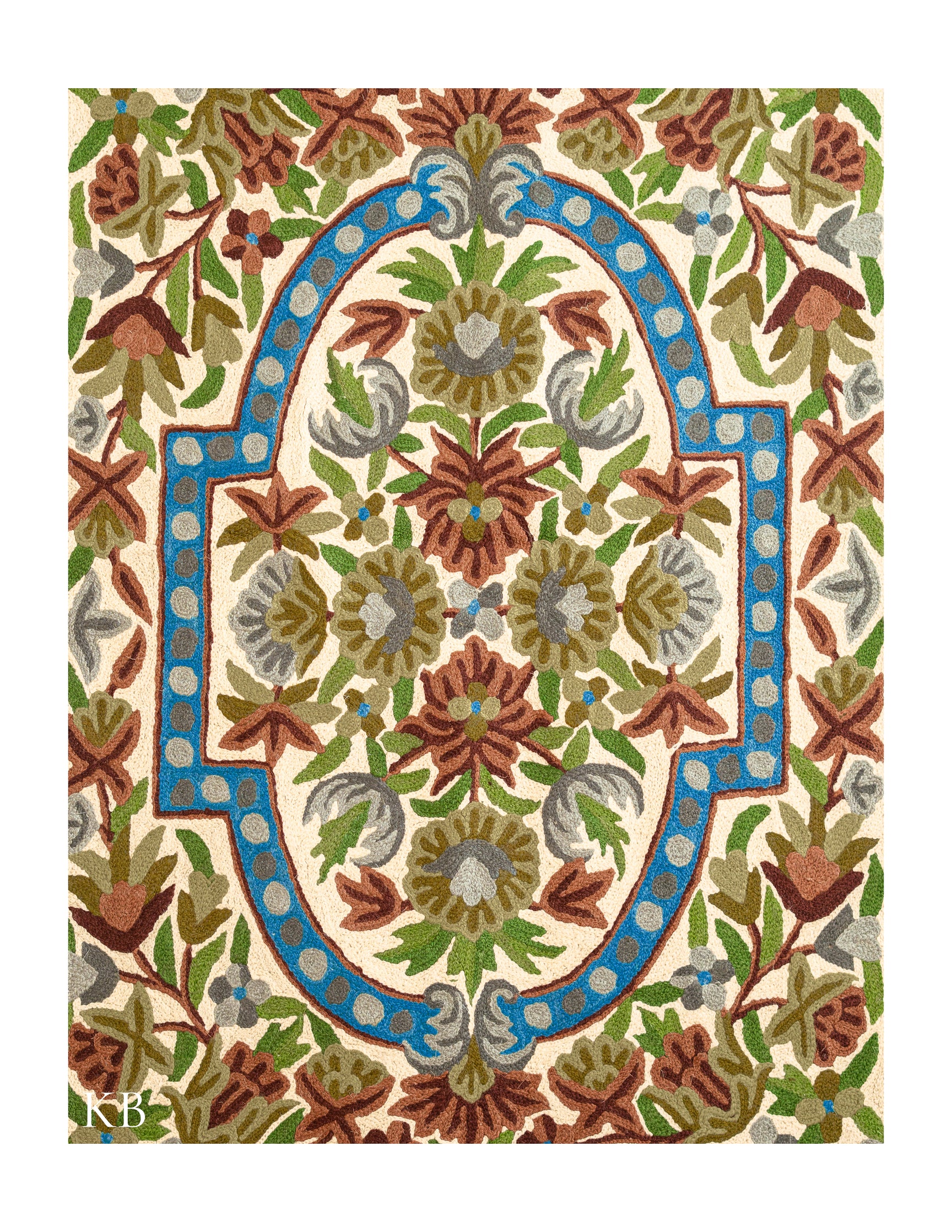 Diwan-e-Khas Classic Polka Kashmiri Rug - Kashmir Box